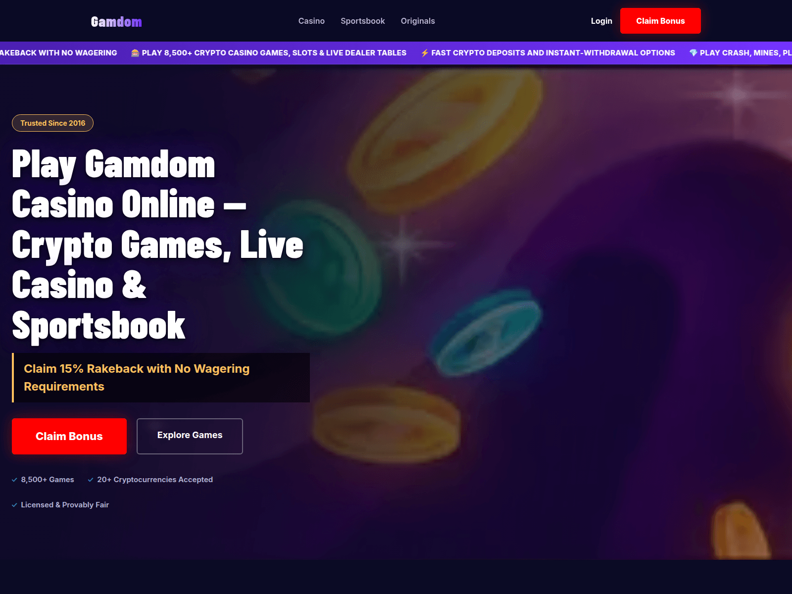 Screenshot of web-gamdom.com