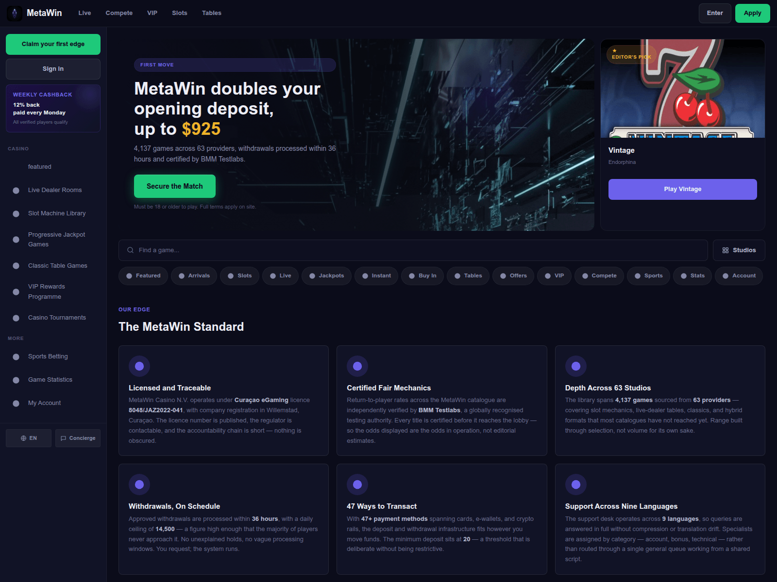 Screenshot of metawin-au.com