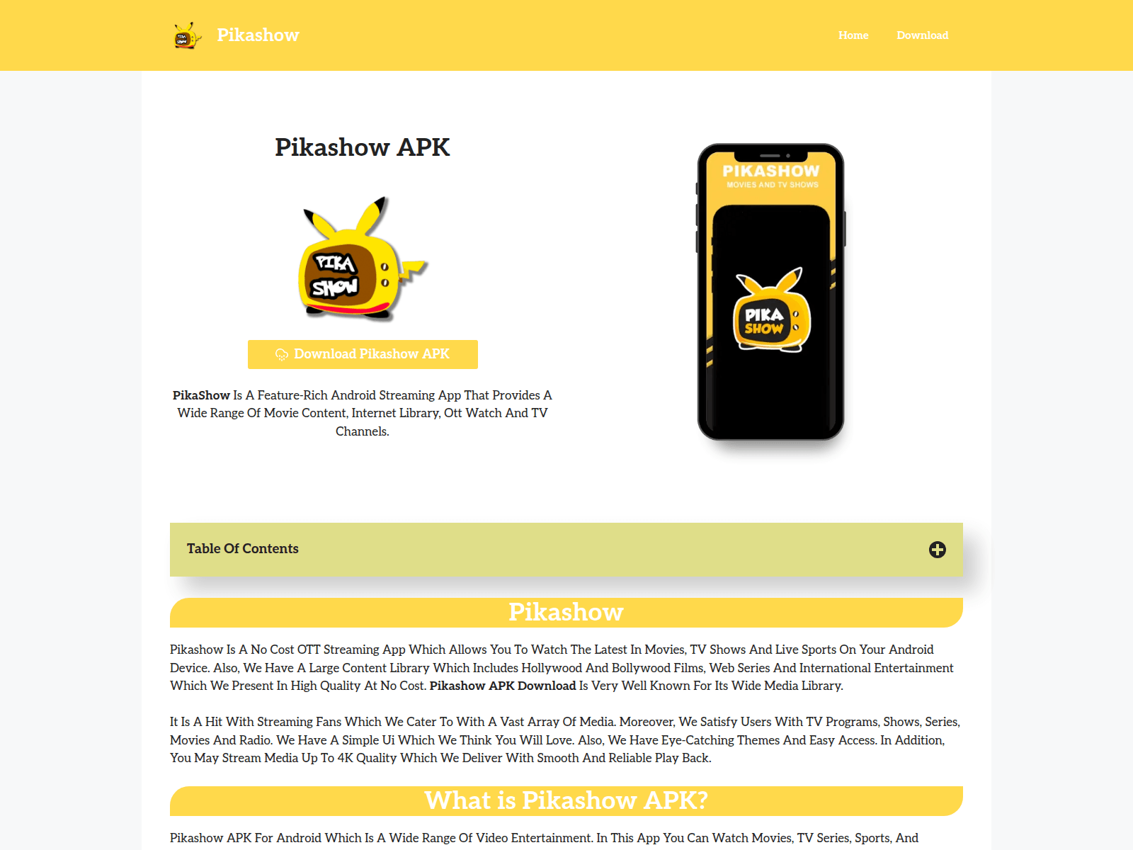 Screenshot of pikashowdl.com.in