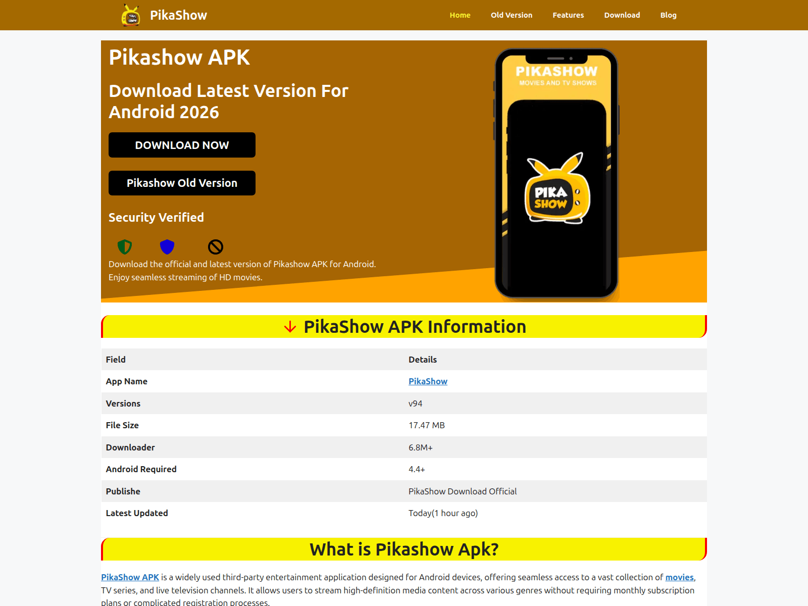 Screenshot of pikkashow.net