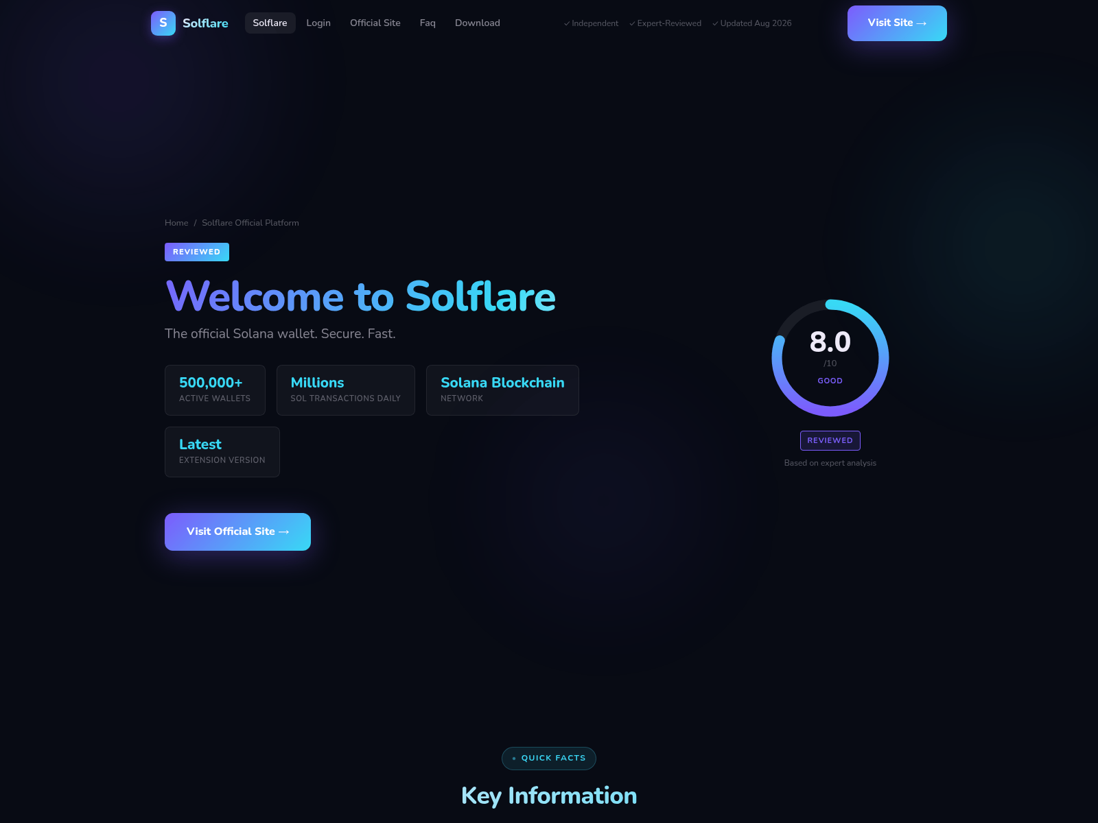 Screenshot of solflere.org