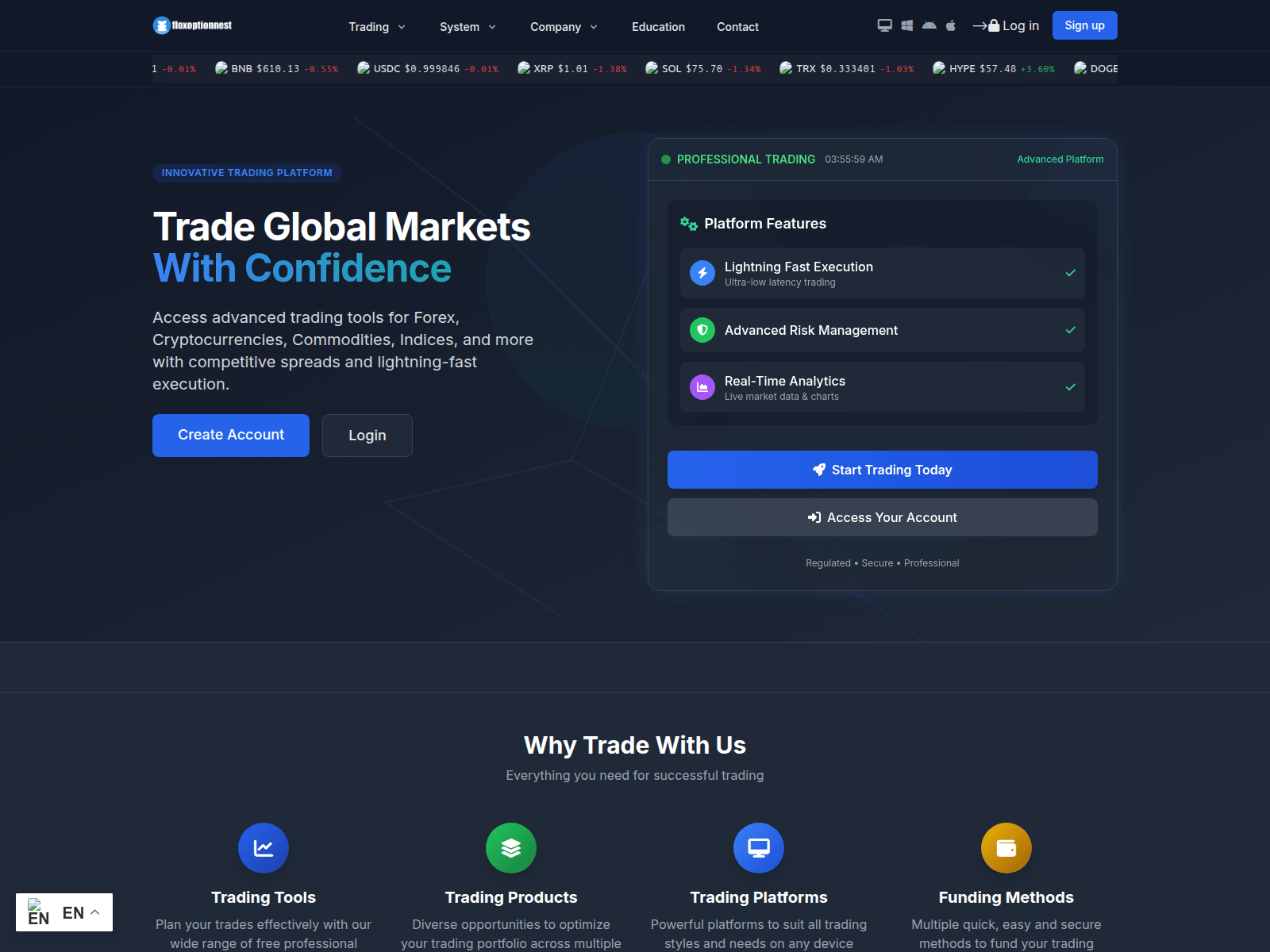 Screenshot di floxoptionnest.com