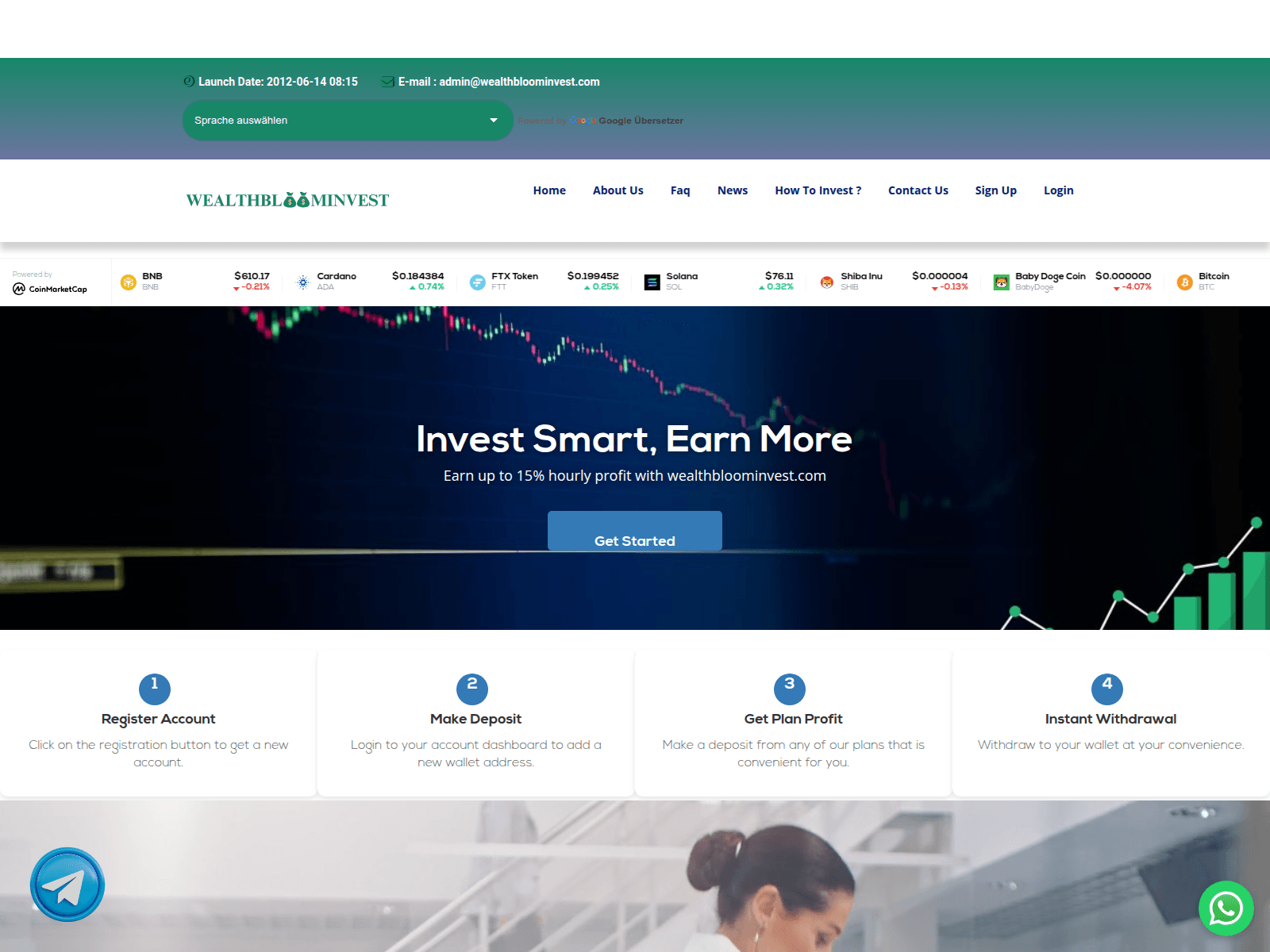 Знімок екрана wealthbloominvest.com