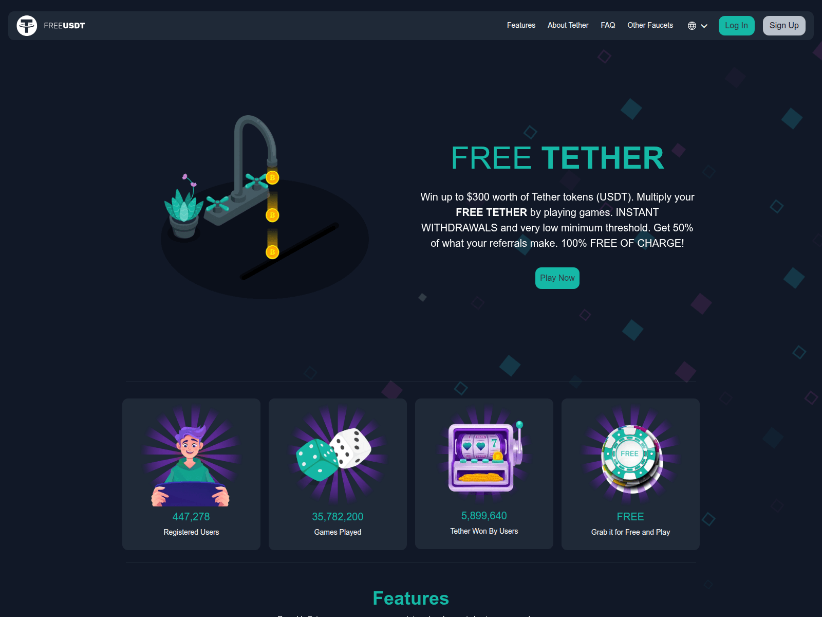 Screenshot of freetether.com