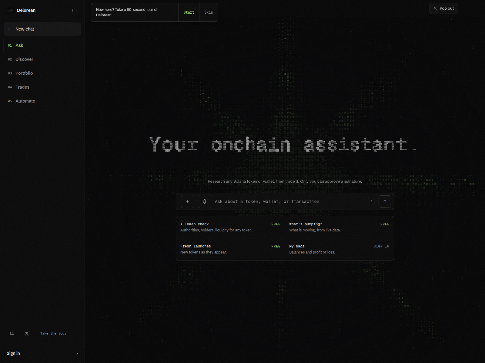 Screenshot of delorian.xyz