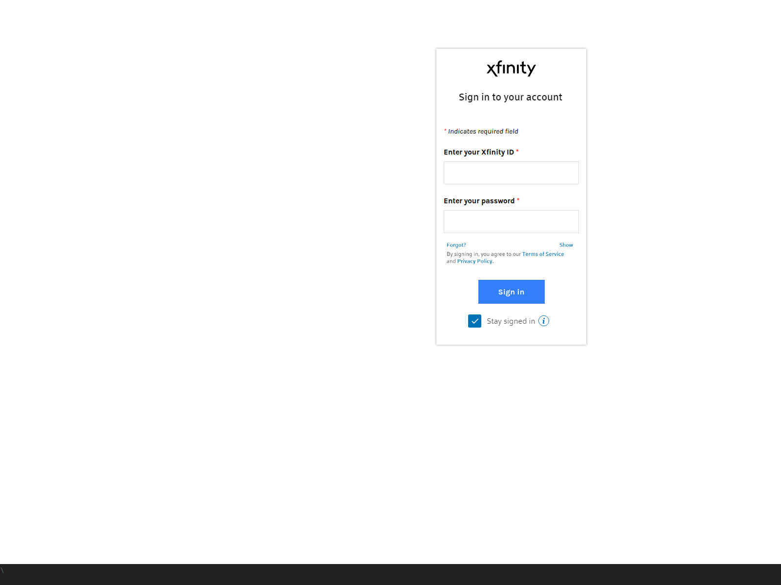 Screenshot of myxfinitycom.weebly.com