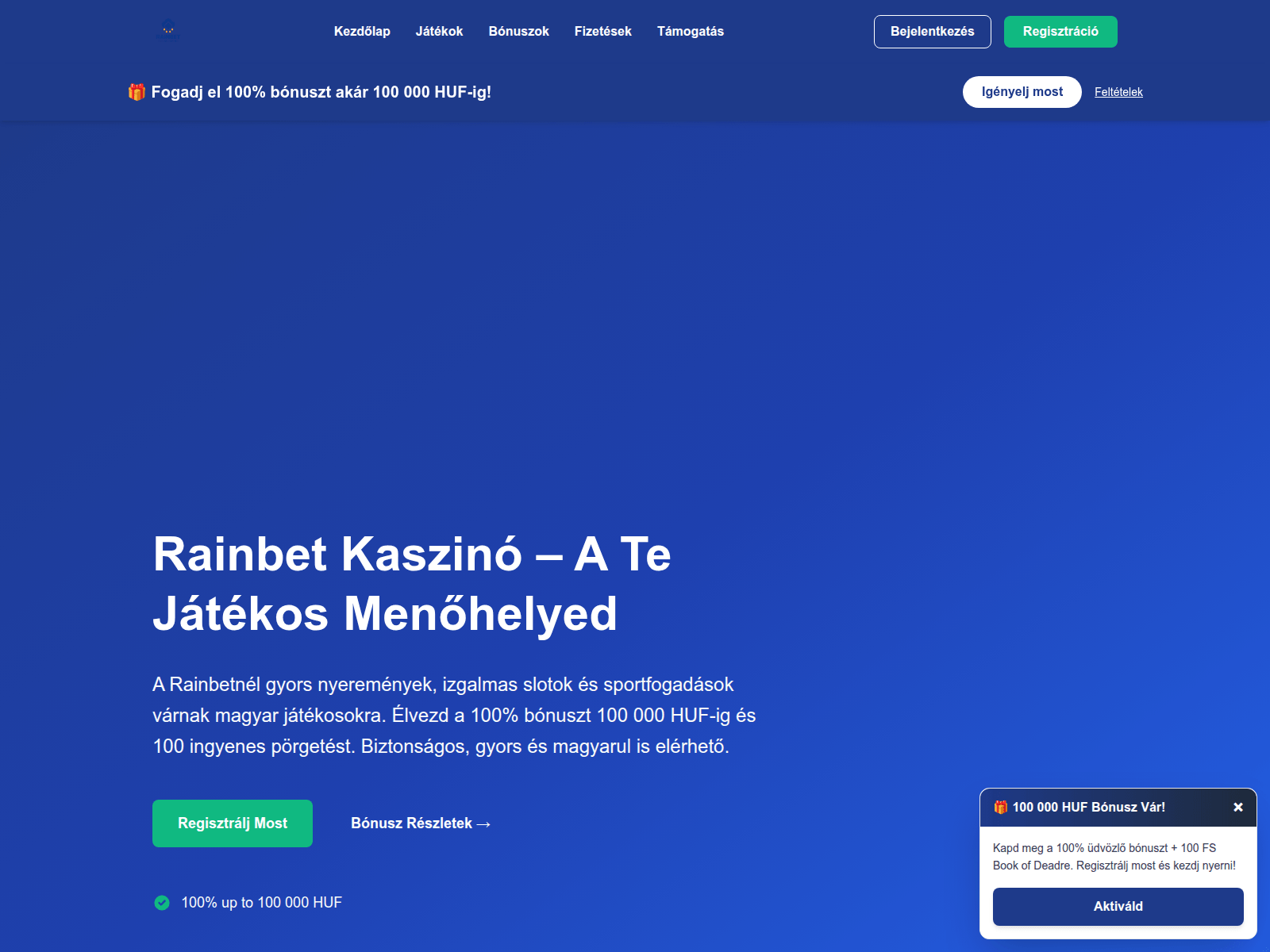 Screenshot of rainbet-hungary.com
