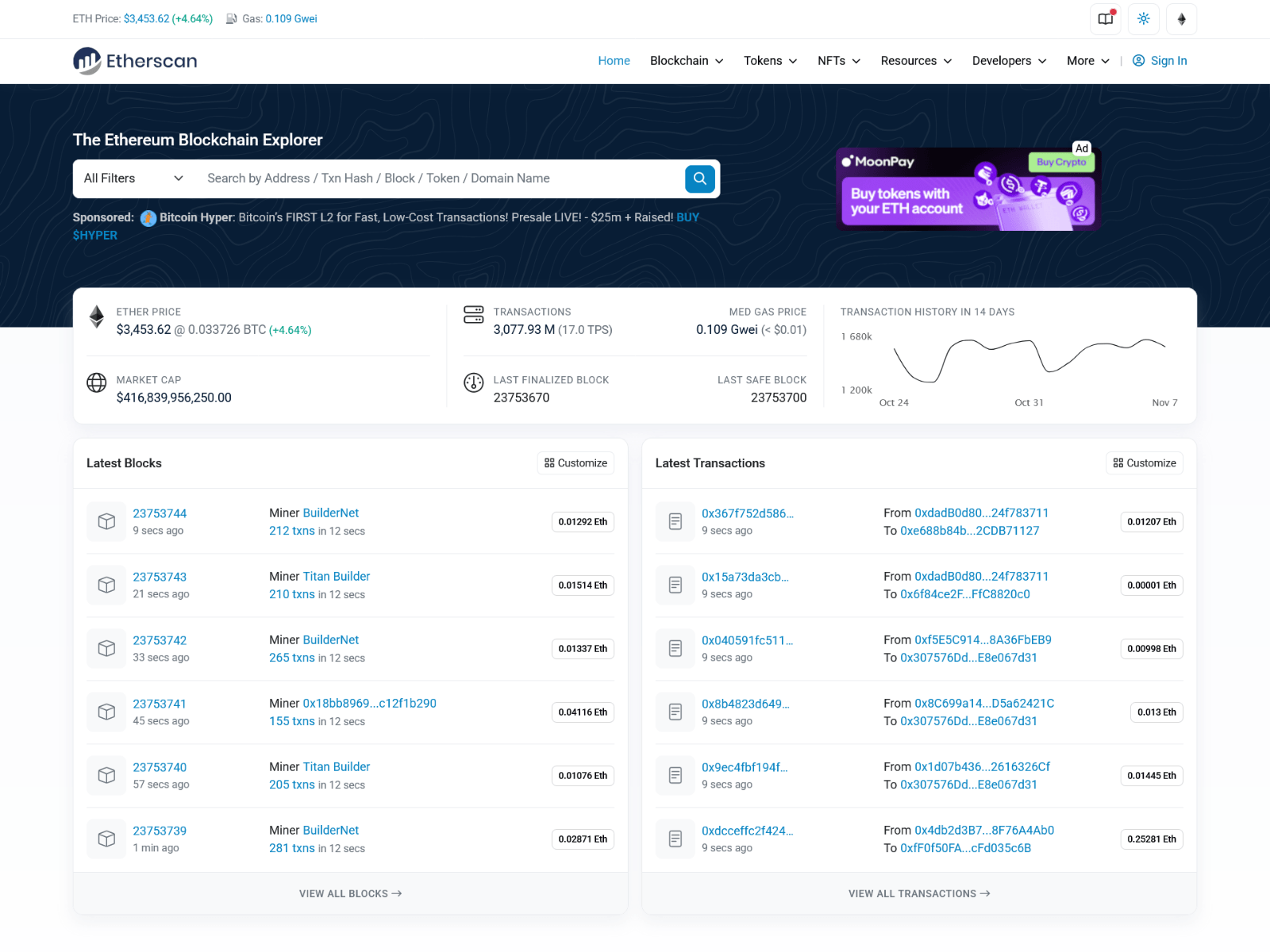 Screenshot of etherscan-x.github.io