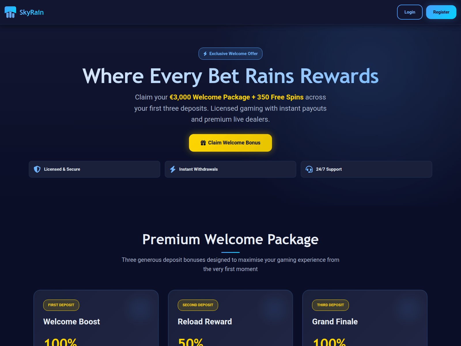 Screenshot of skyrainbet.io