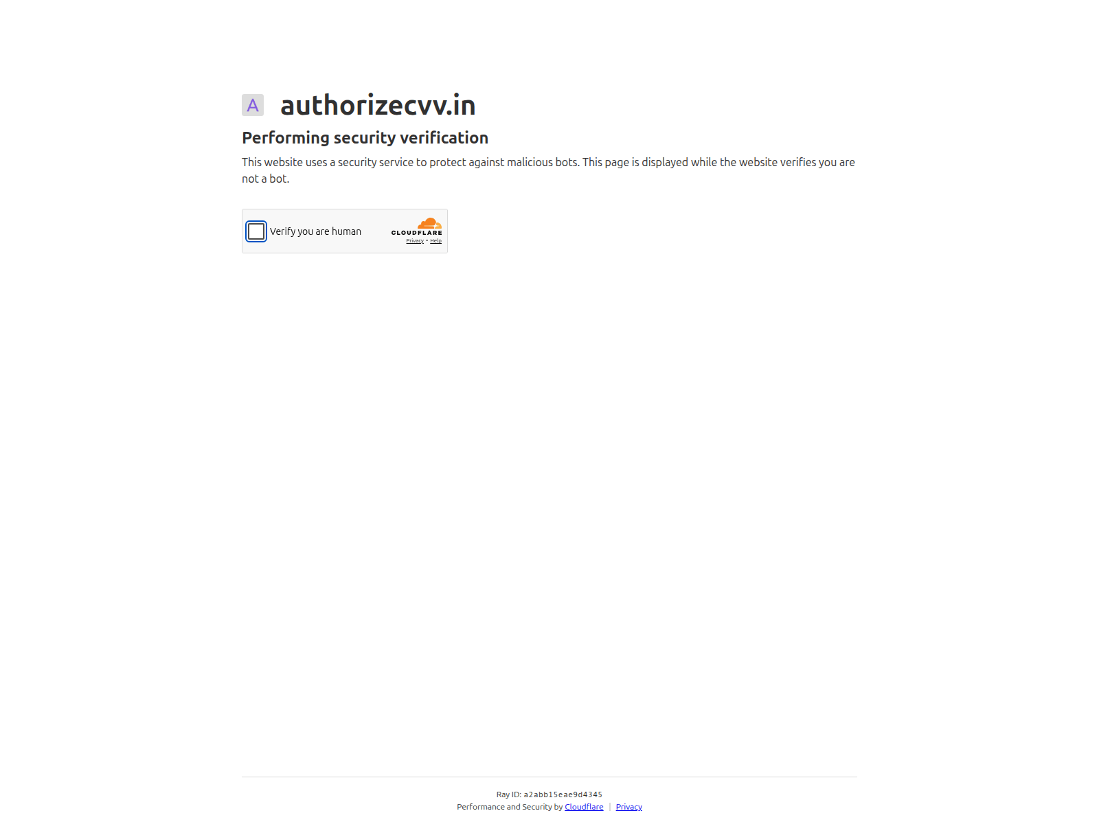 Screenshot of authorizecvv.in