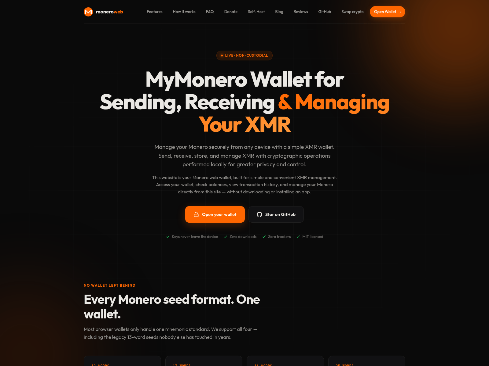 Screenshot of my-monerowallet.com