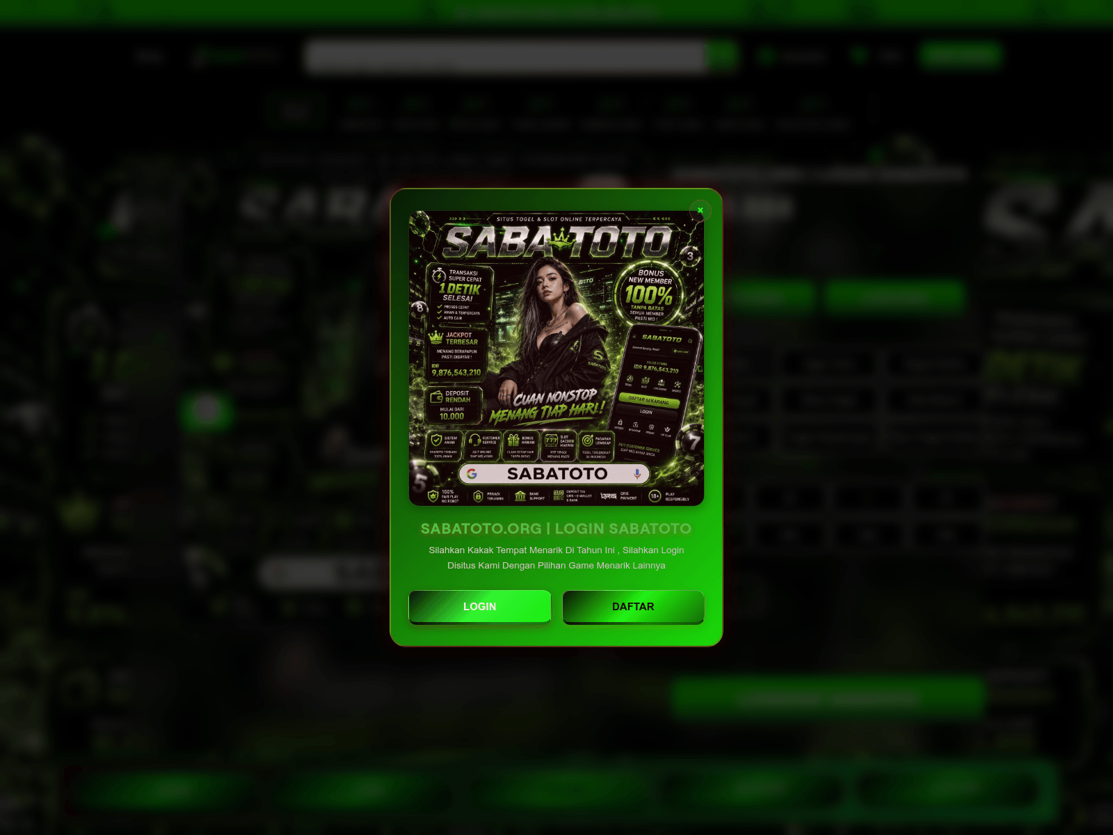 Screenshot of sabatoto.org