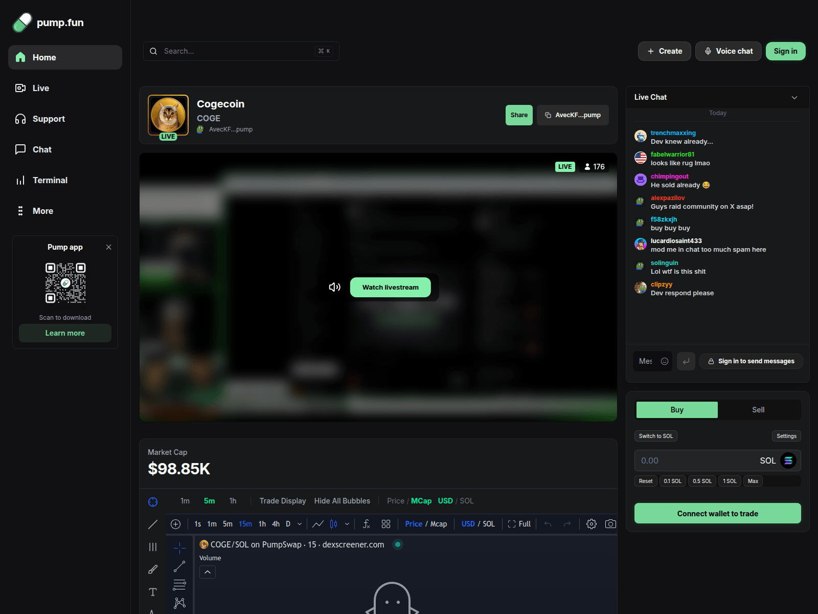 Screenshot of livepump.solstream.cc