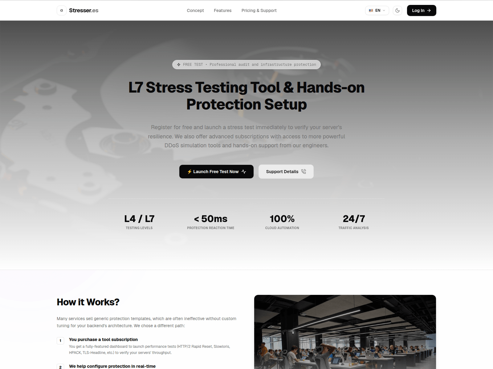 Screenshot of stresser.es