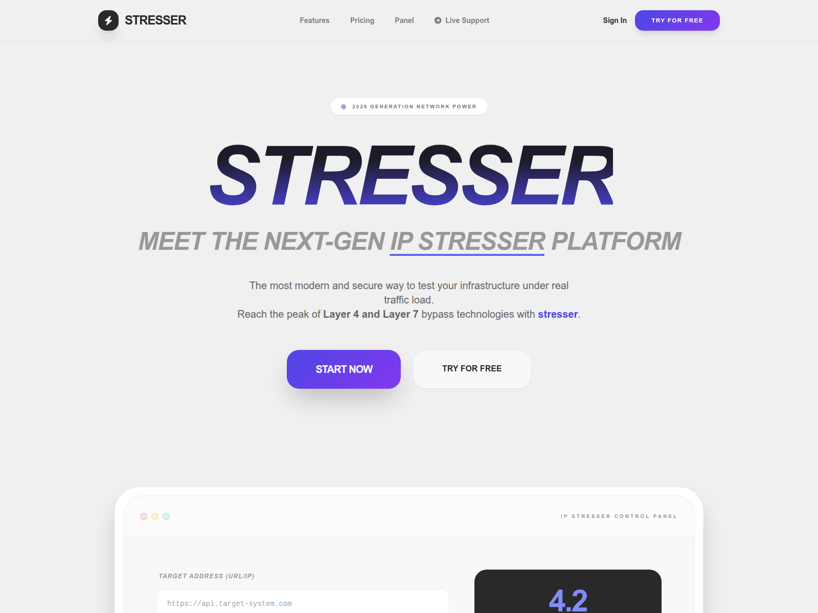 Screenshot of ipstresser.online
