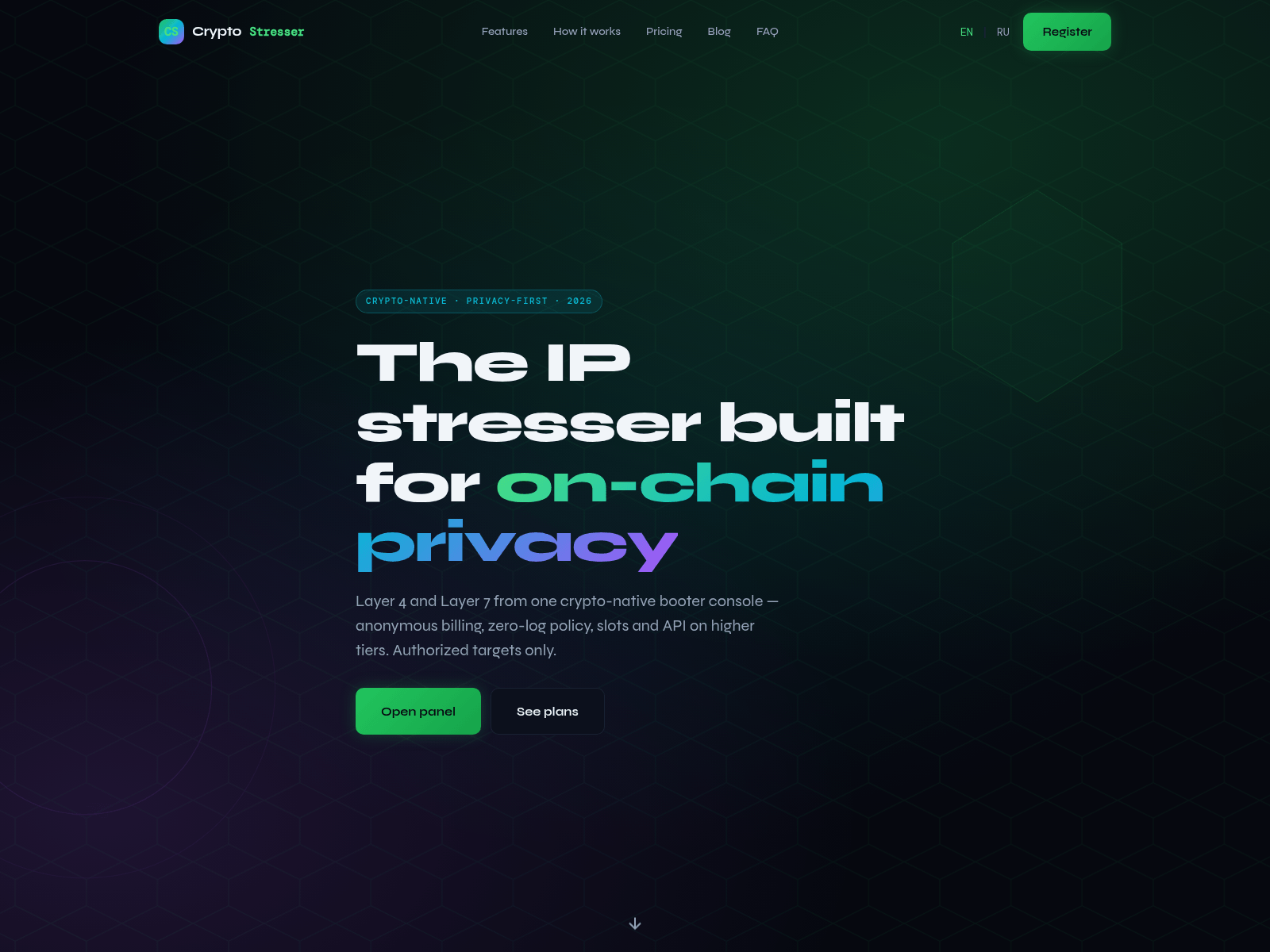 Screenshot of cryptostresser.org