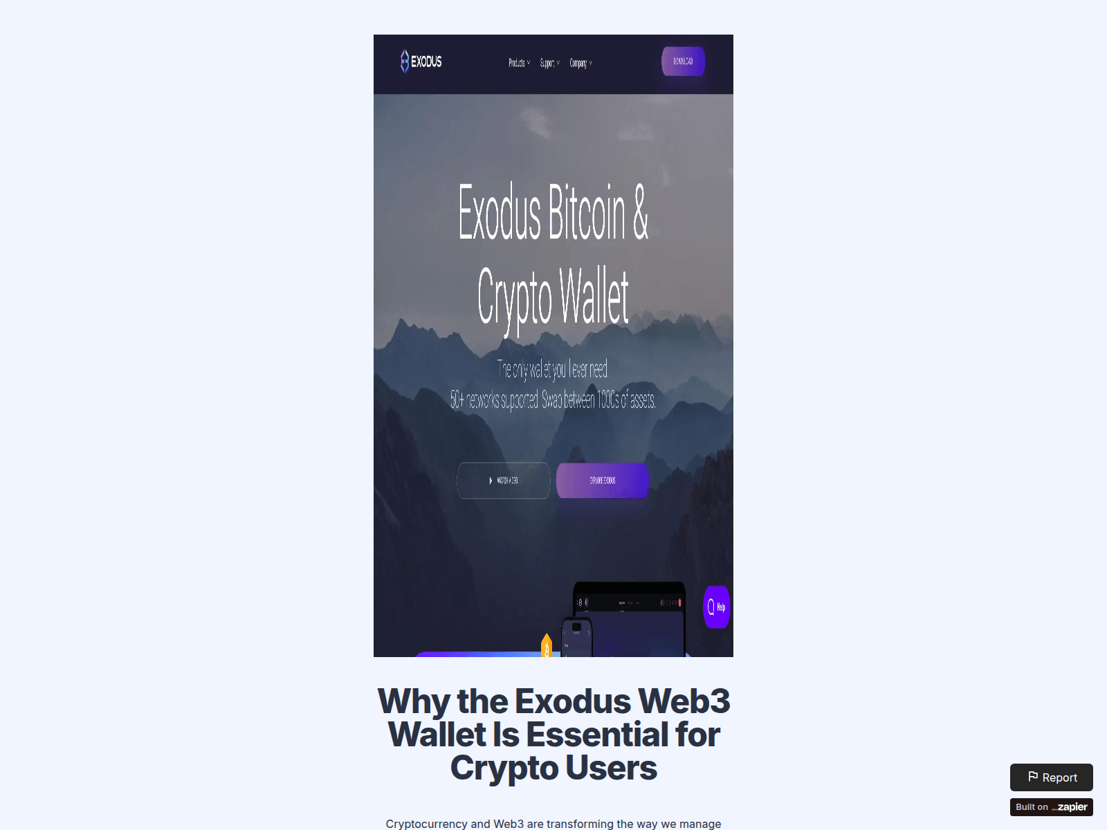 Screenshot of web3eoxdus.zapier.app