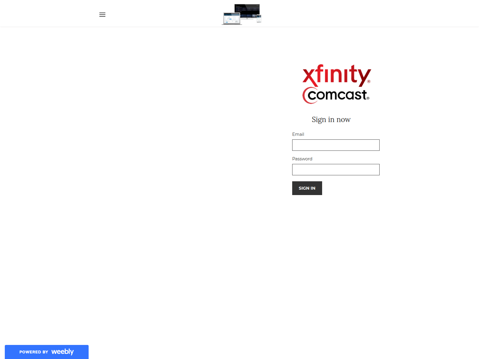 Screenshot of xfinitypage.weebly.com