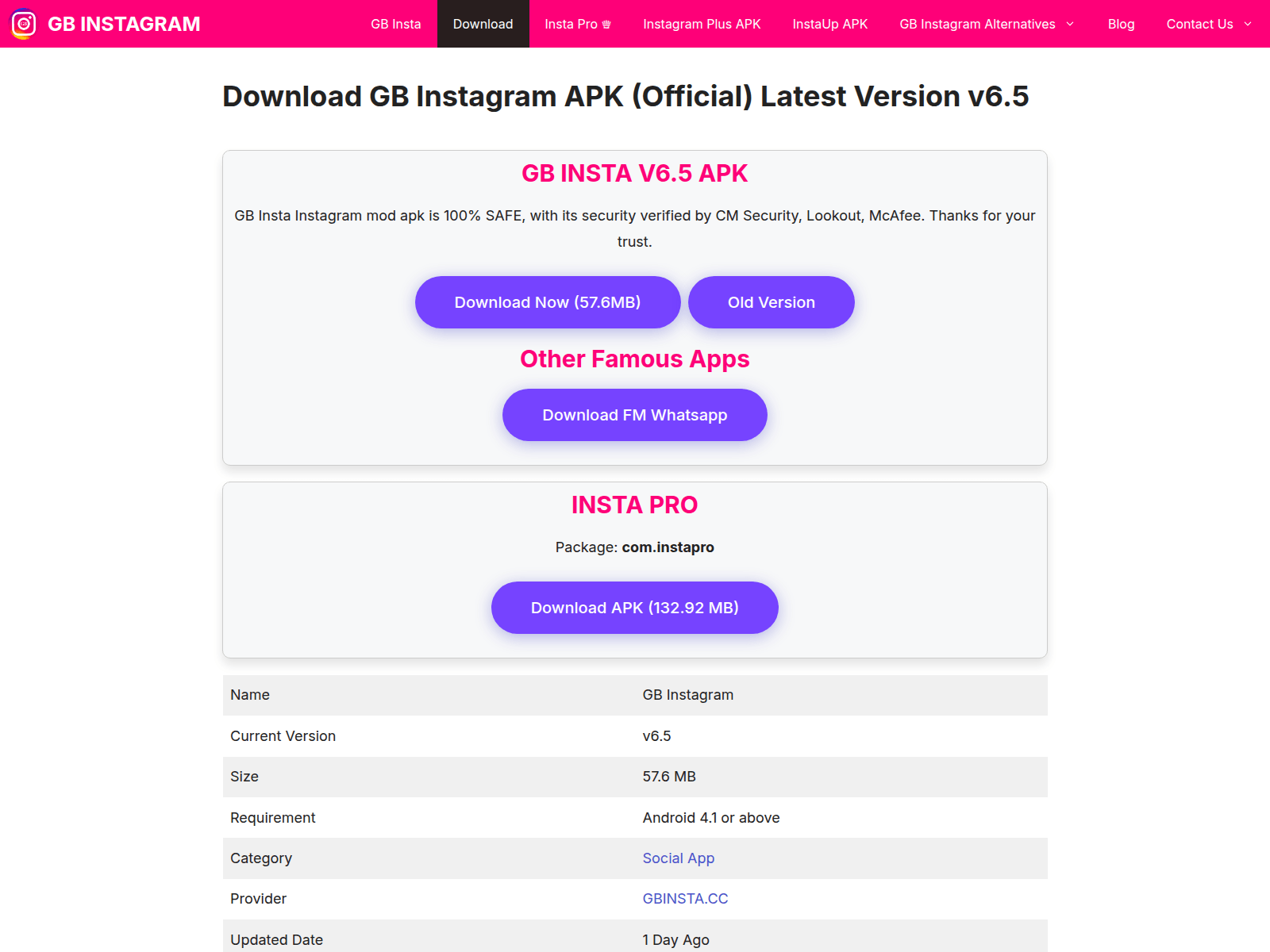 Screenshot of gbinsta.cc