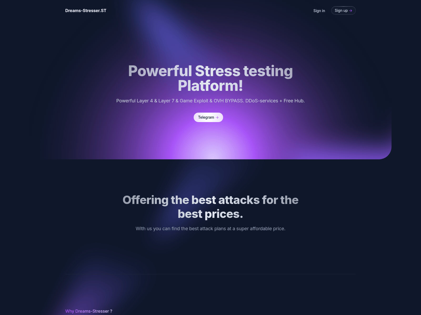 Screenshot of dreams-stresser.st