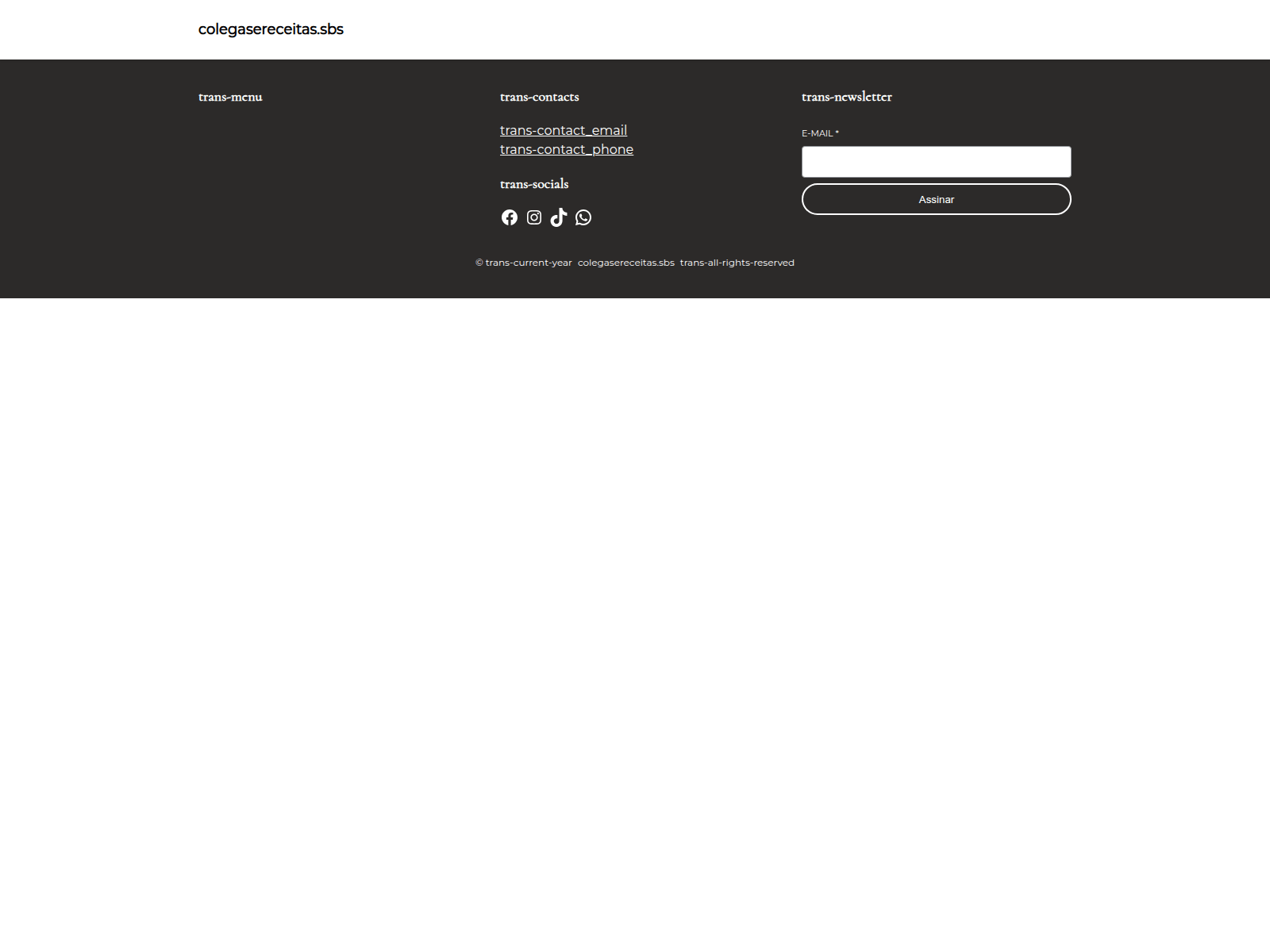 Screenshot of colegasereceitas.sbs