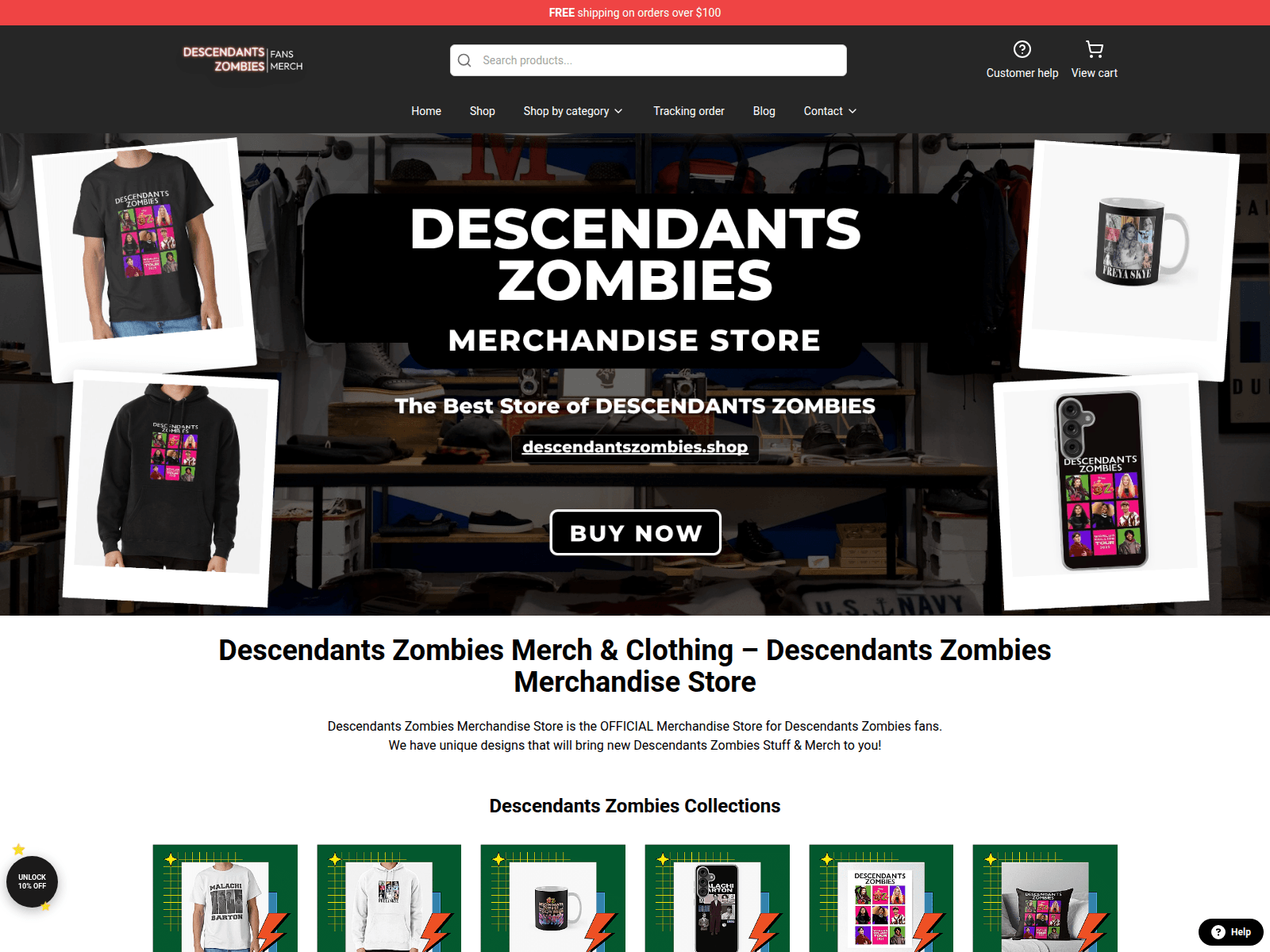 Screenshot of descendantszombies.shop