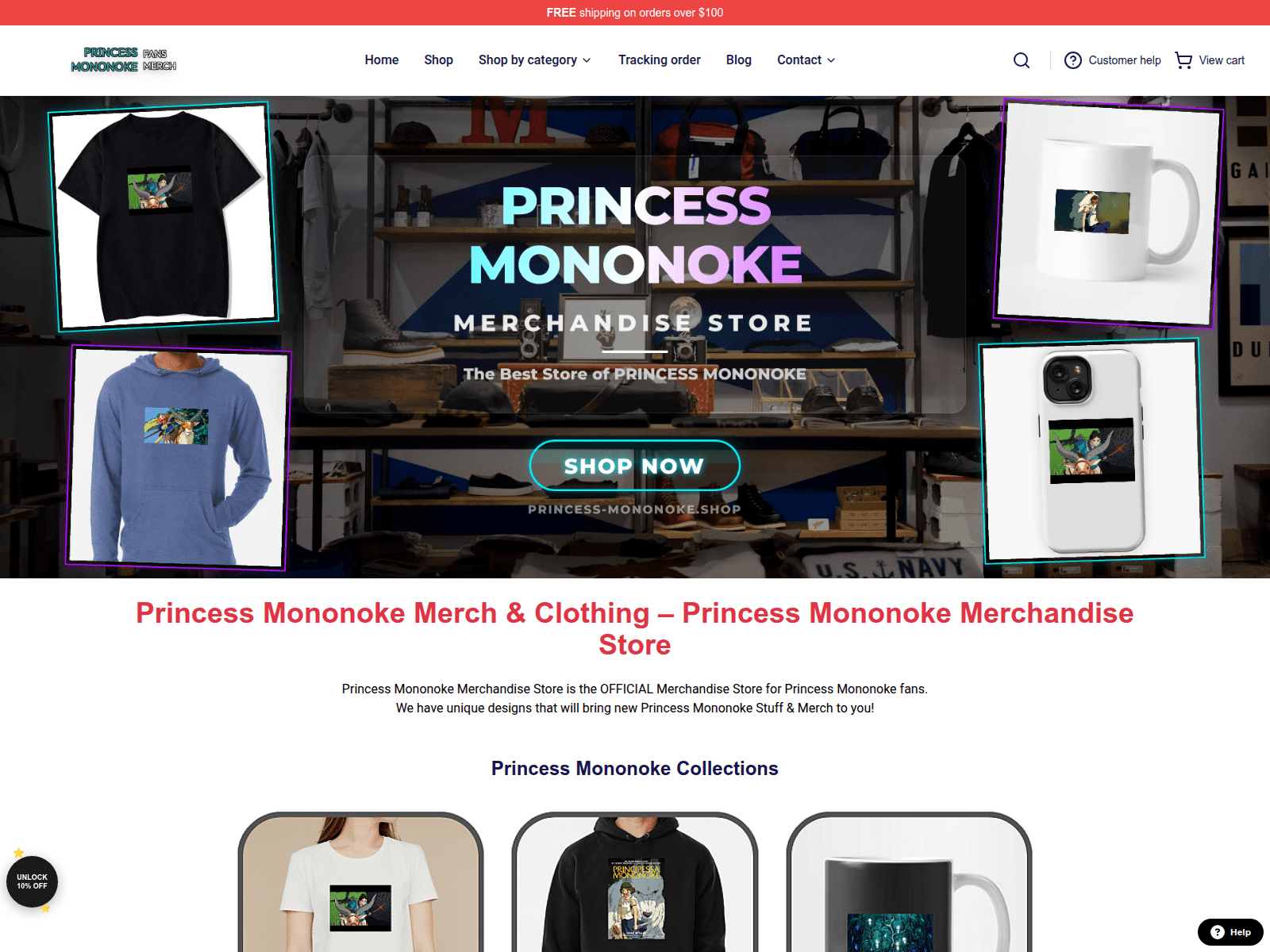 Screenshot of princess-mononoke.shop