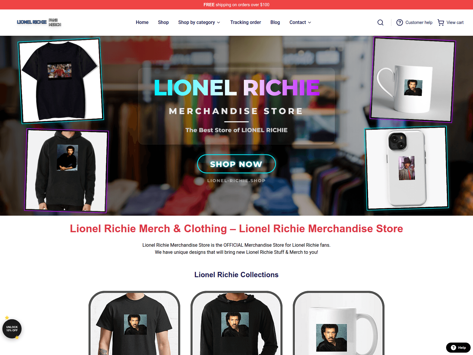 Screenshot of lionel-richie.shop
