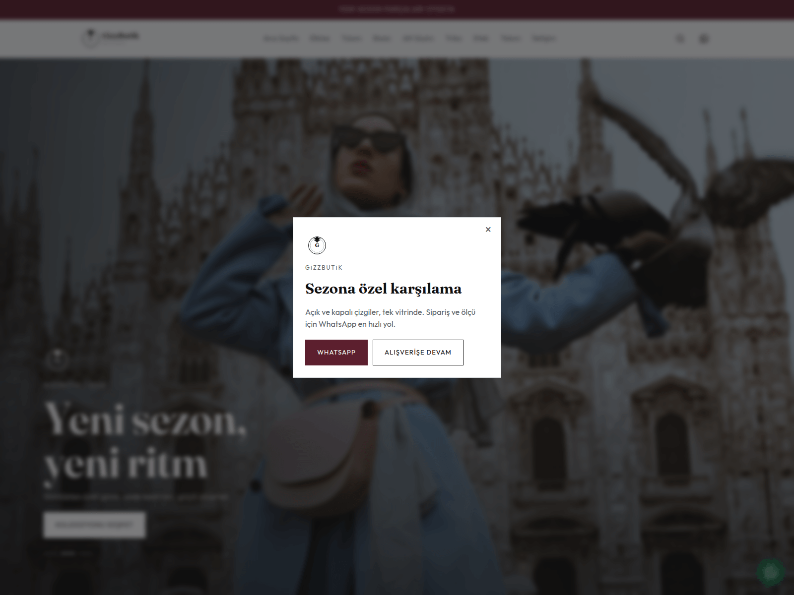 Screenshot of gizzbutik.com