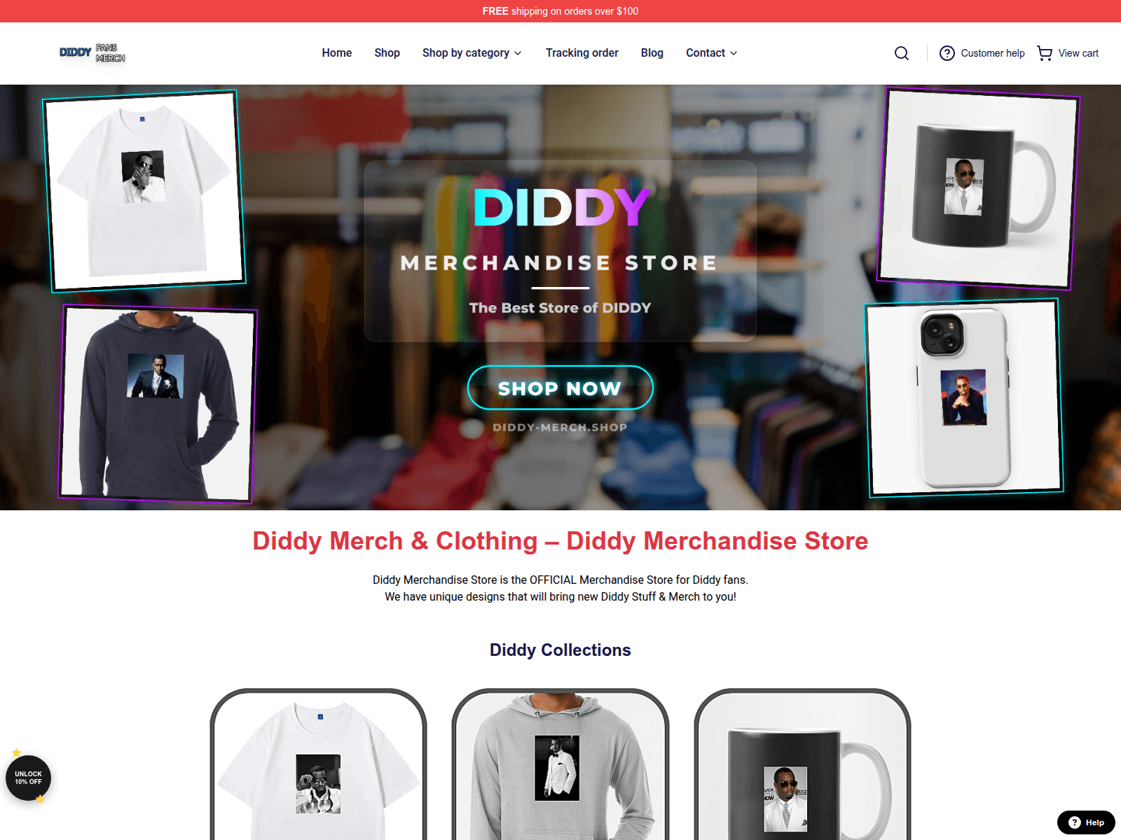 Screenshot of diddy-merch.shop