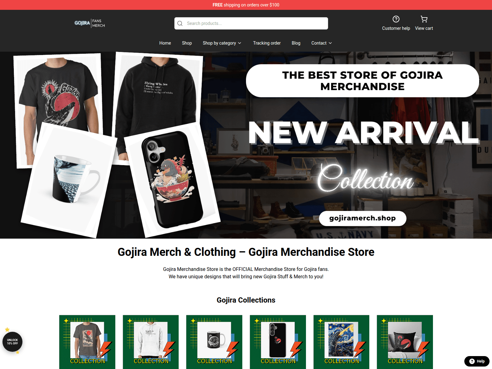 Screenshot of gojiramerch.shop