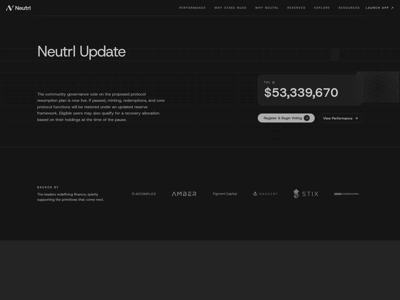 Screenshot of vote-neutrl.finance