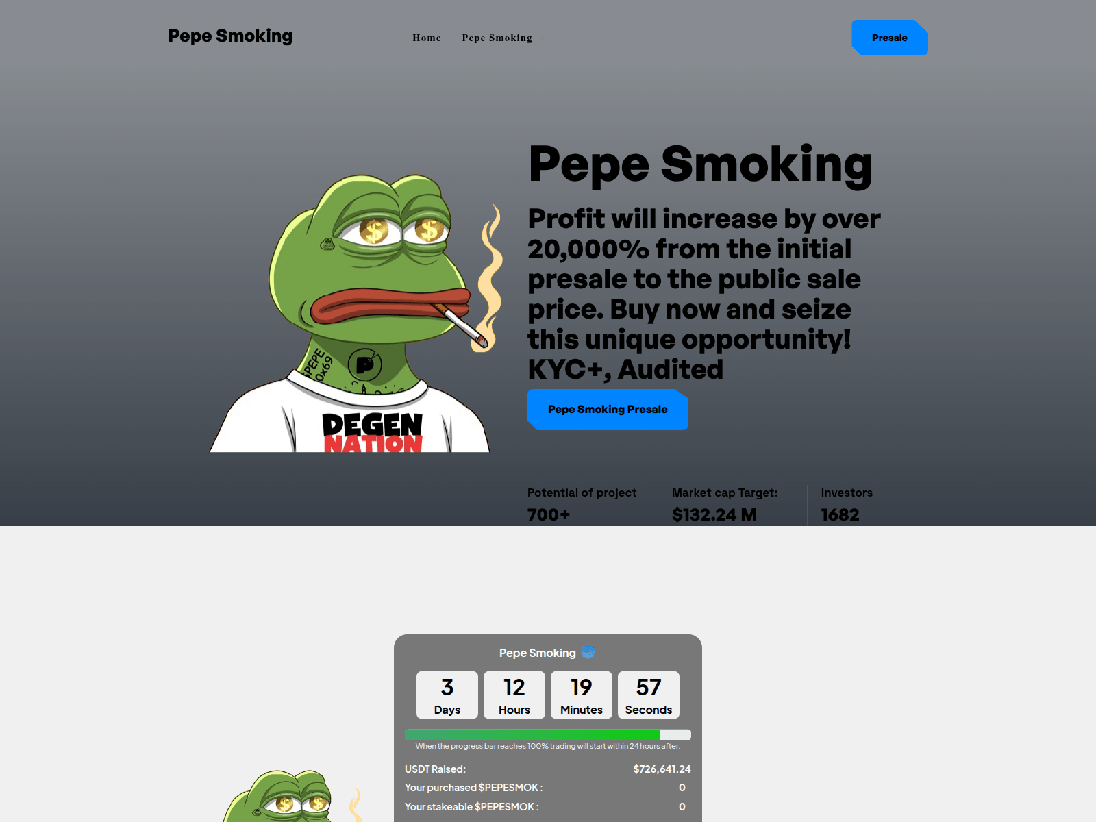 Screenshot of presales.pages.dev