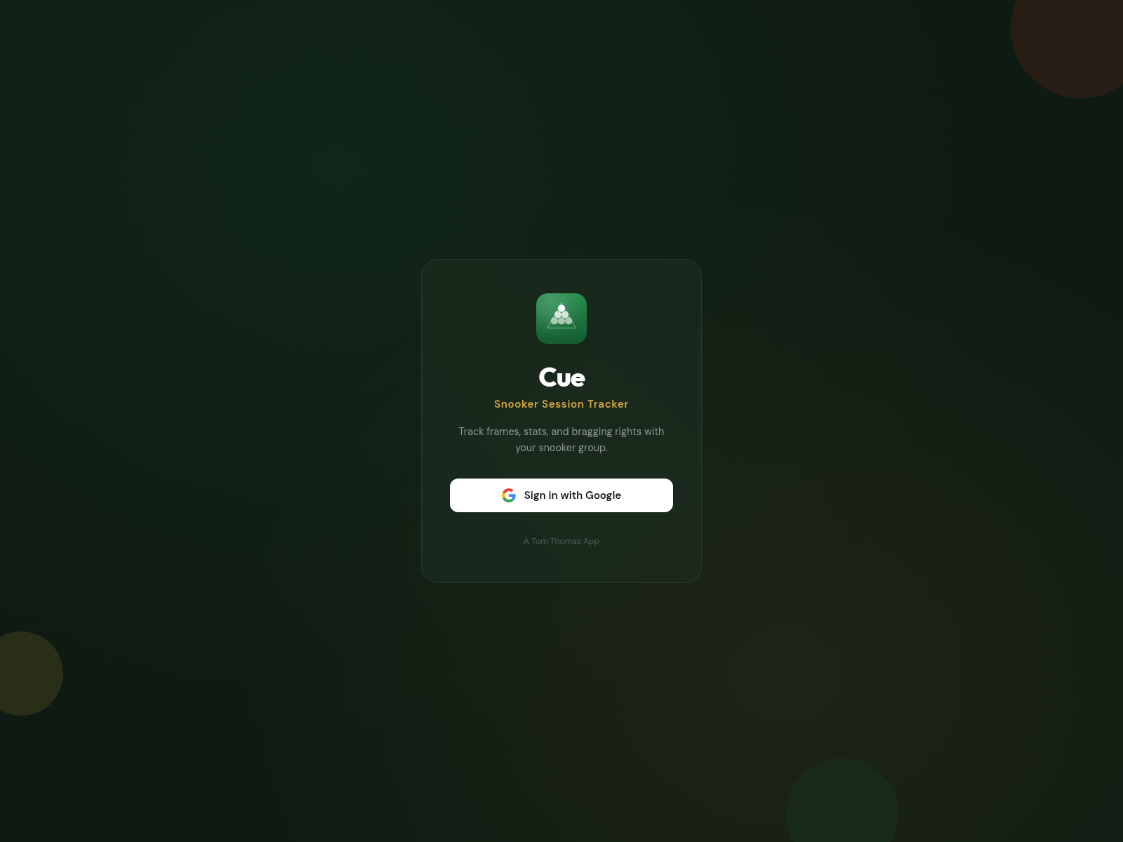 Screenshot of cue.tomthomas.app