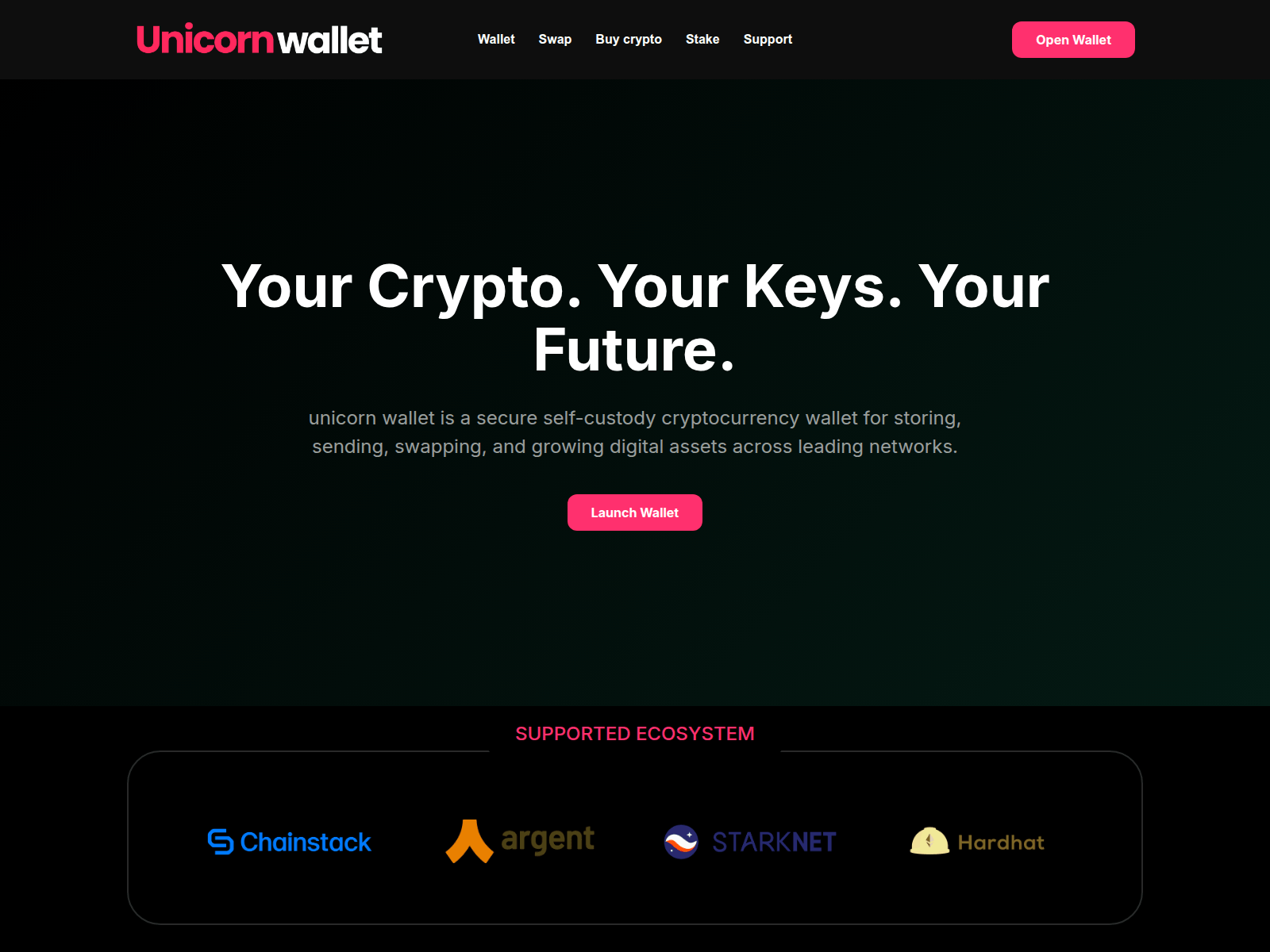 Screenshot of unicornwallet.io