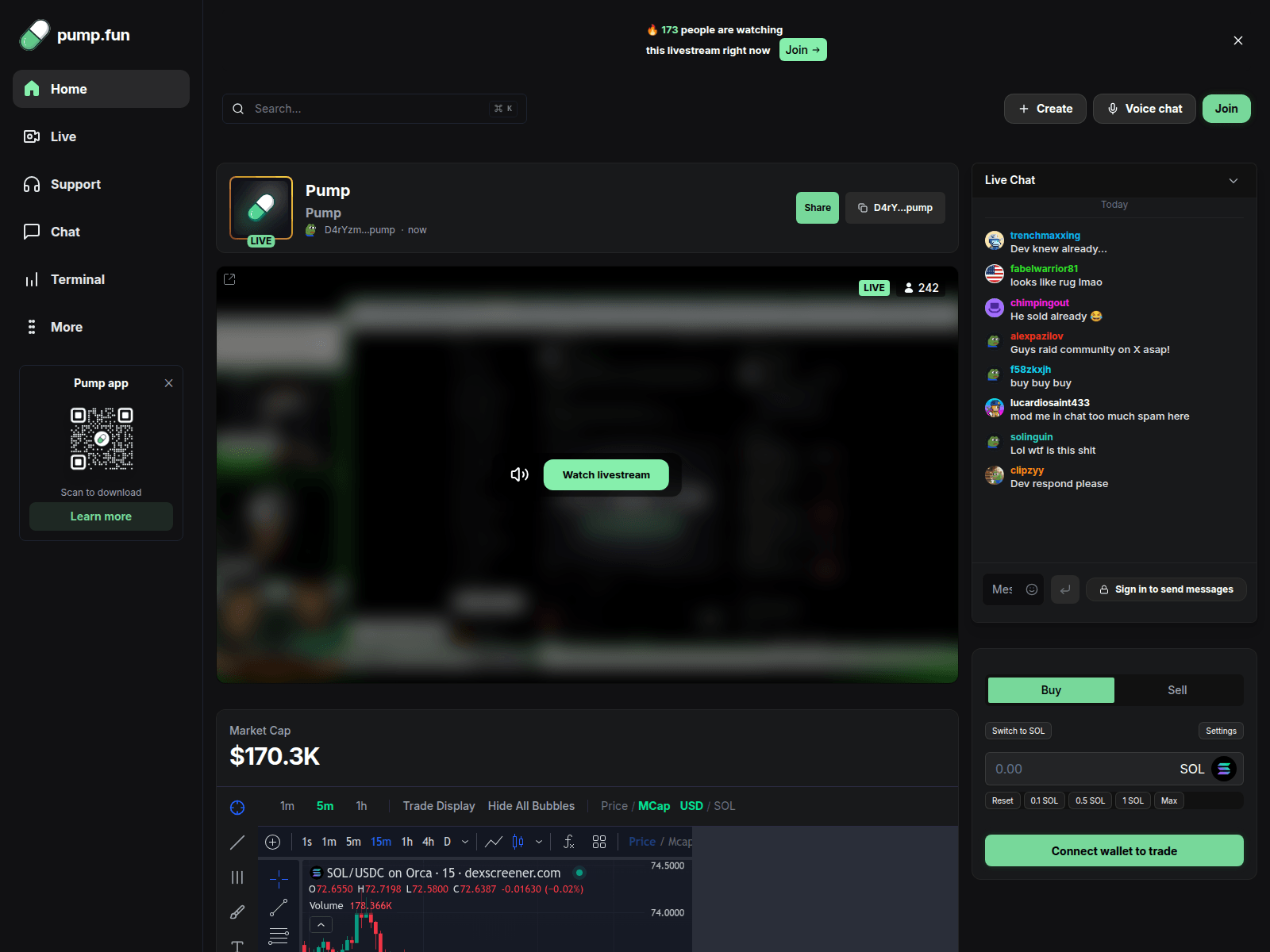 Screenshot of pumpstreamersol.web.app