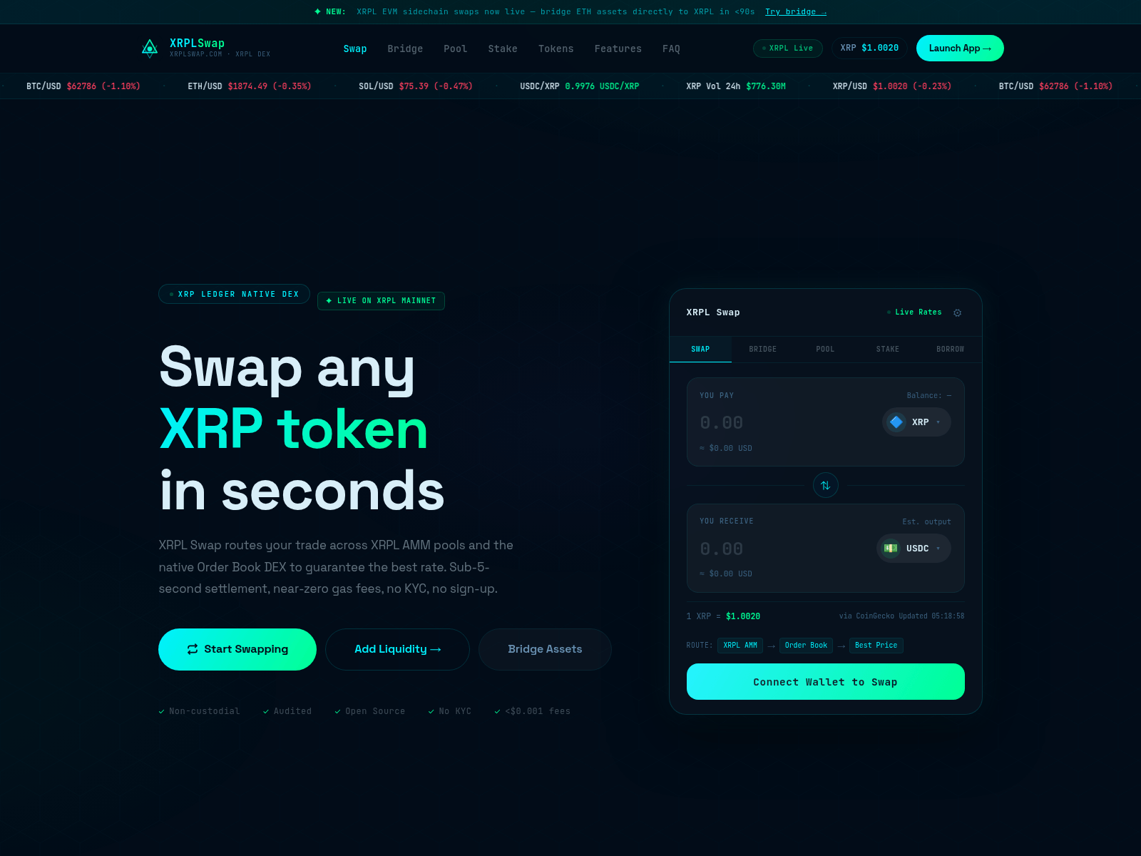 Screenshot of xrplswap.com
