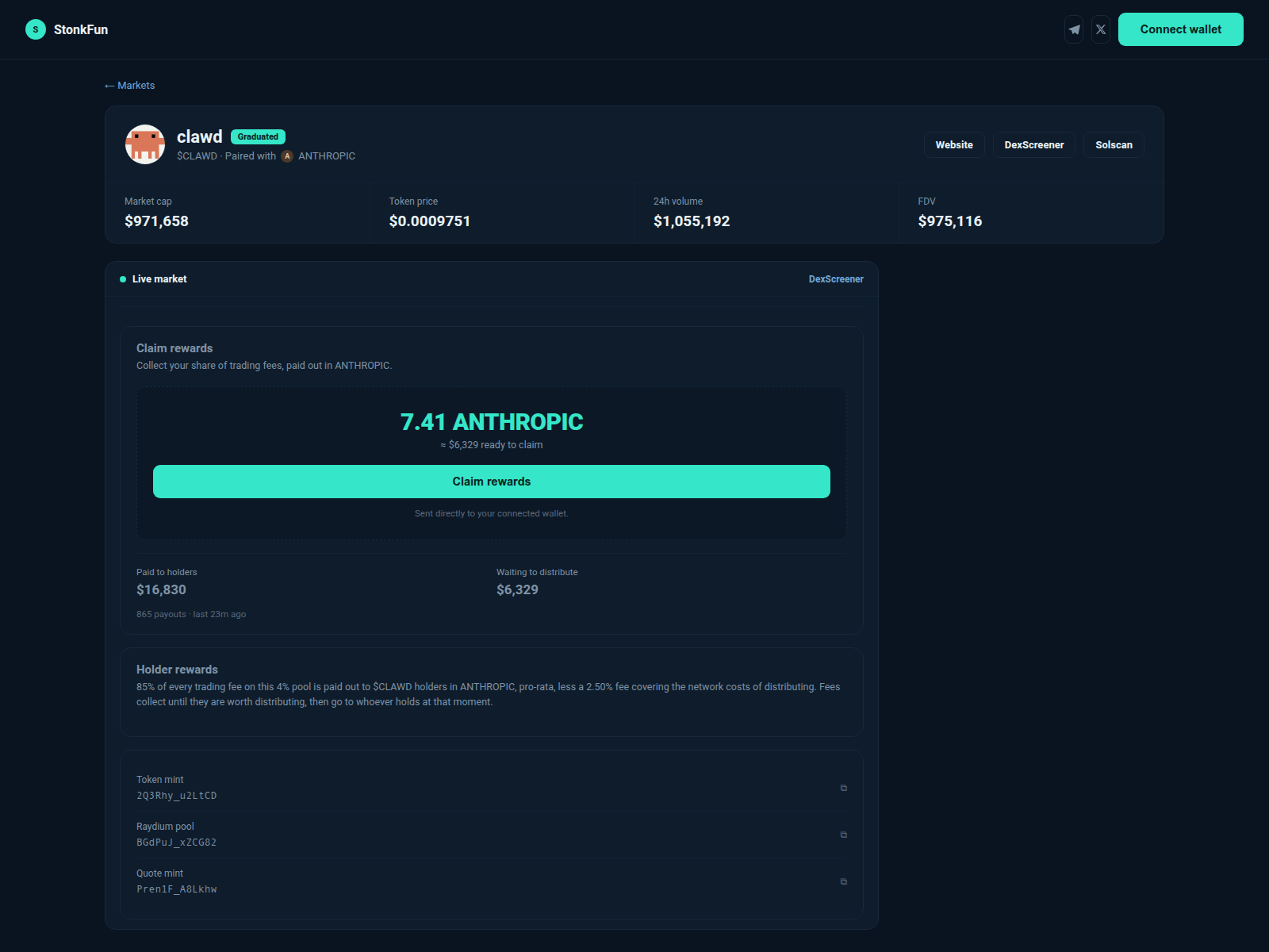 Screenshot of clawdclaim.netlify.app