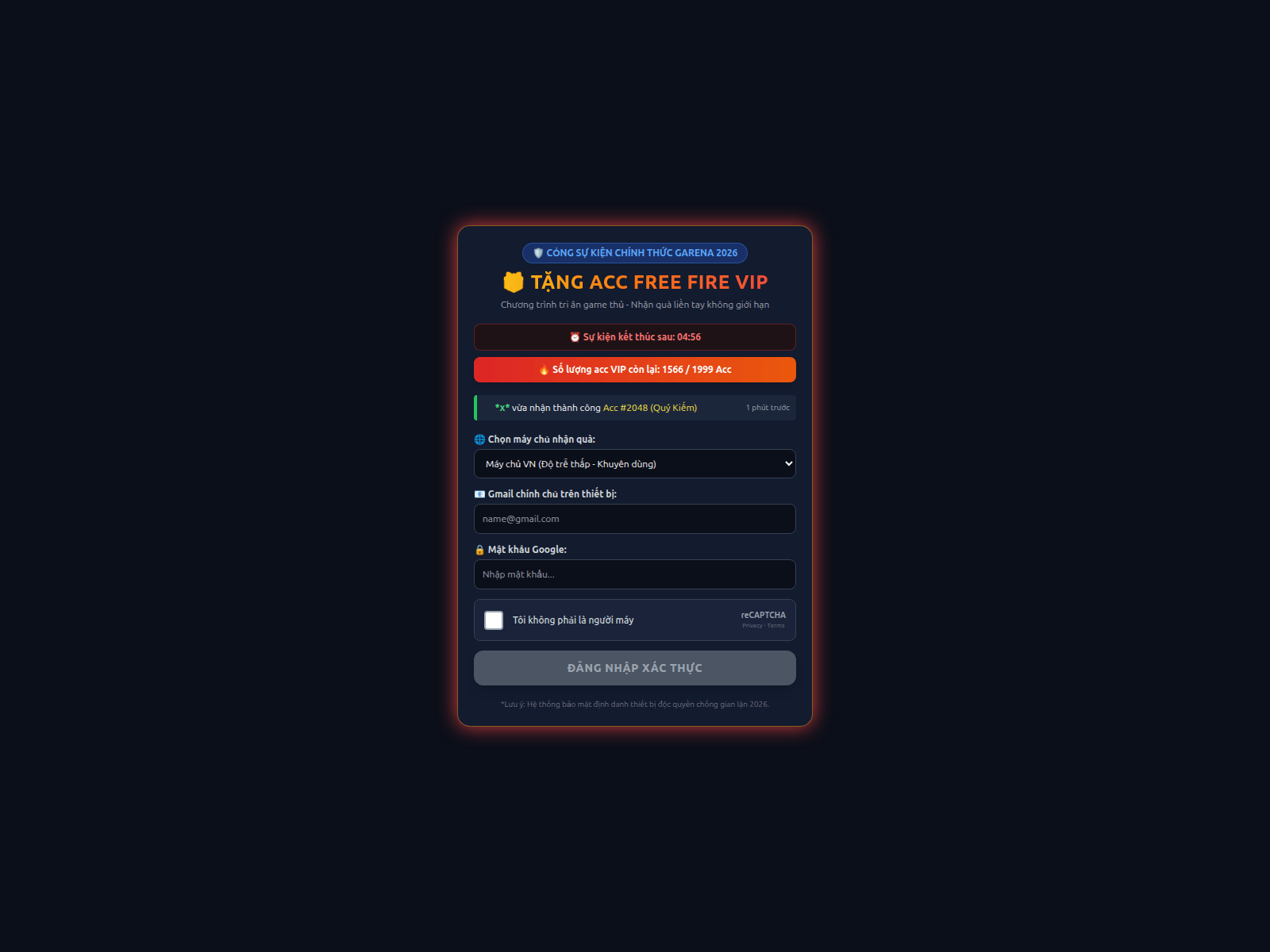 Screenshot of getaccfreefire2026.netlify.app