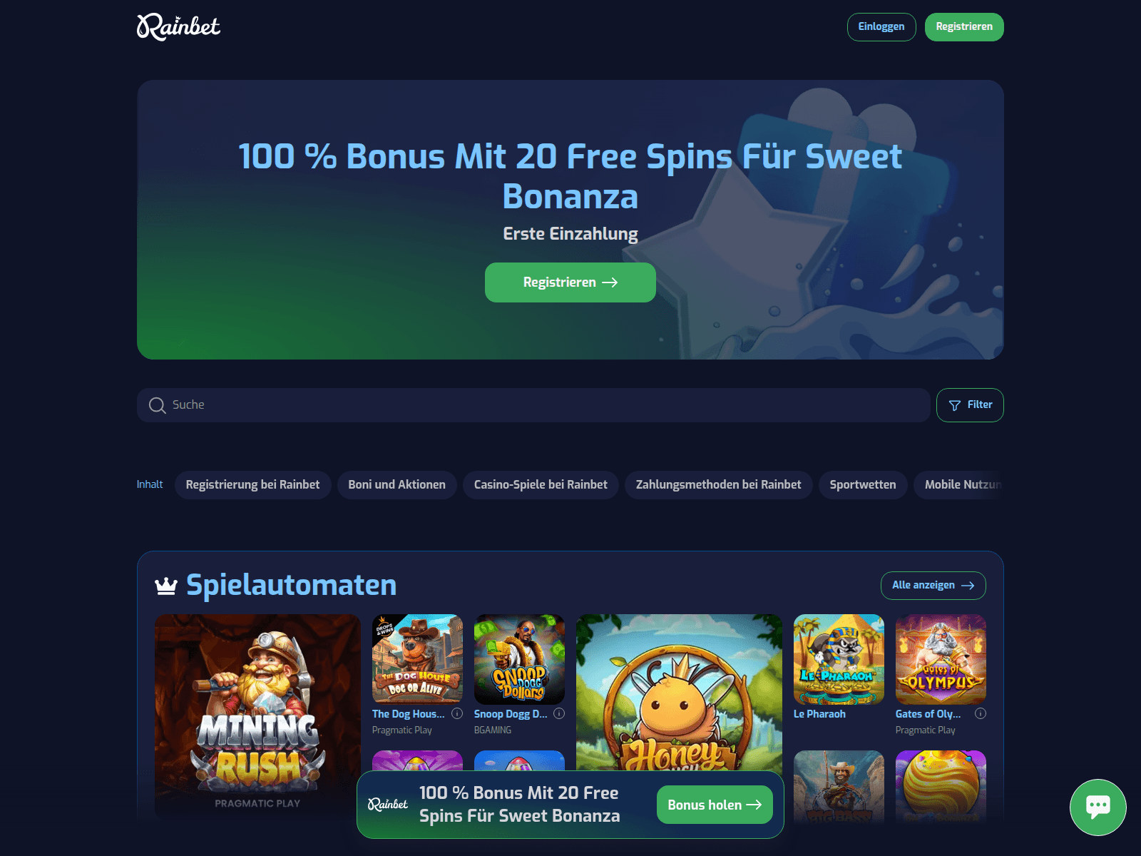 Screenshot of rainbett.eu.com