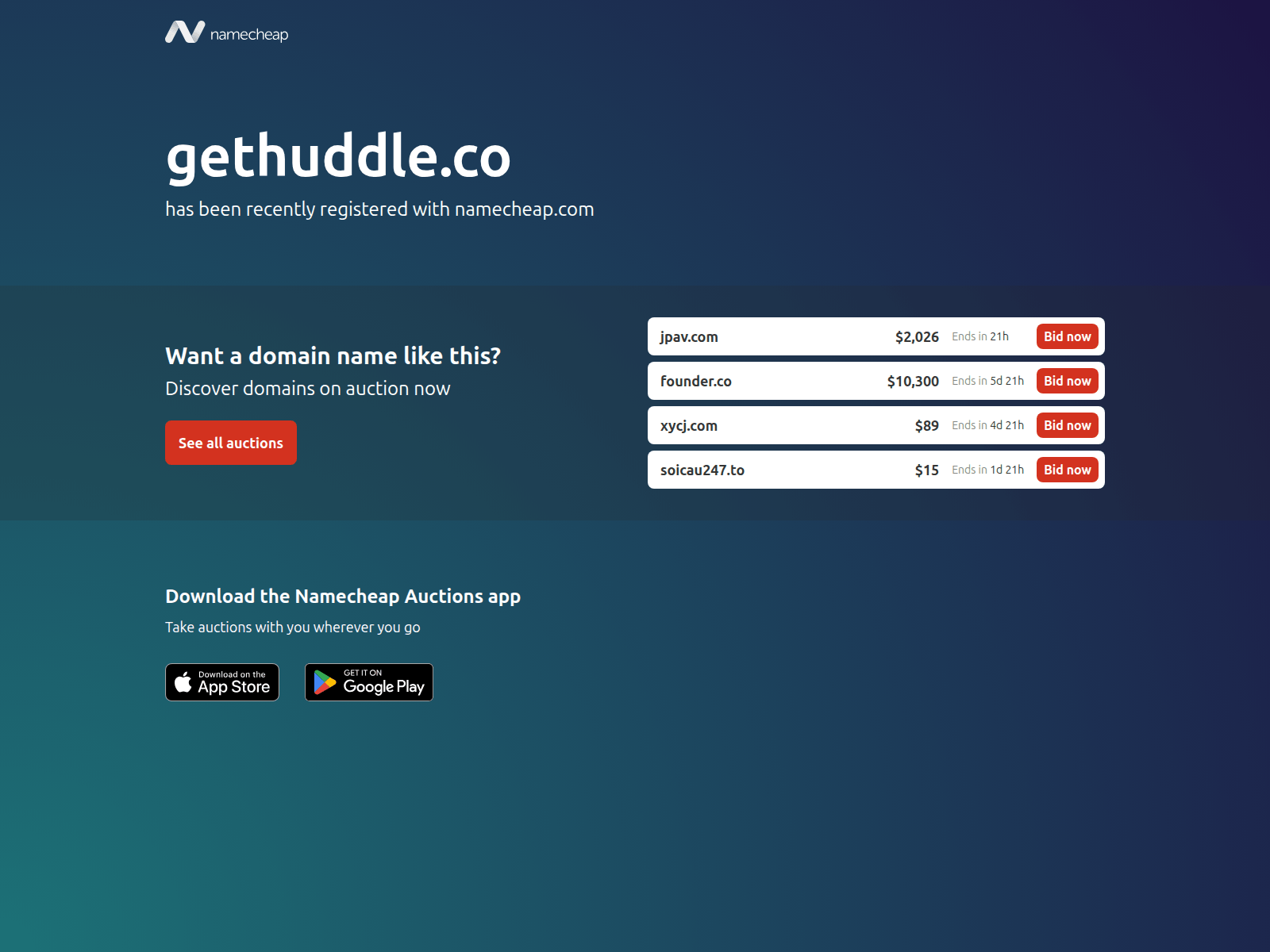 Screenshot of gethuddle.co