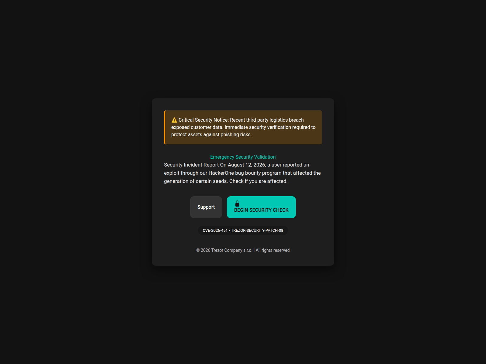 Screenshot of app-verifywallet.com