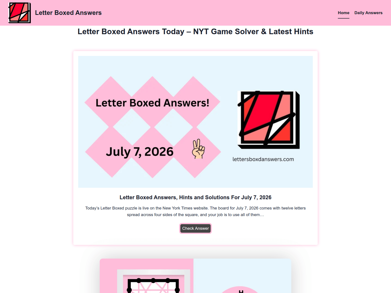 Screenshot of lettersboxdanswers.com