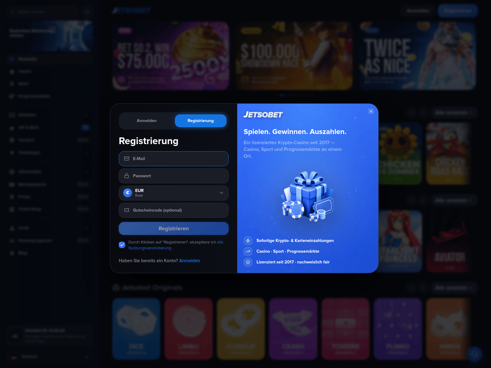 Screenshot of jetsobet.com