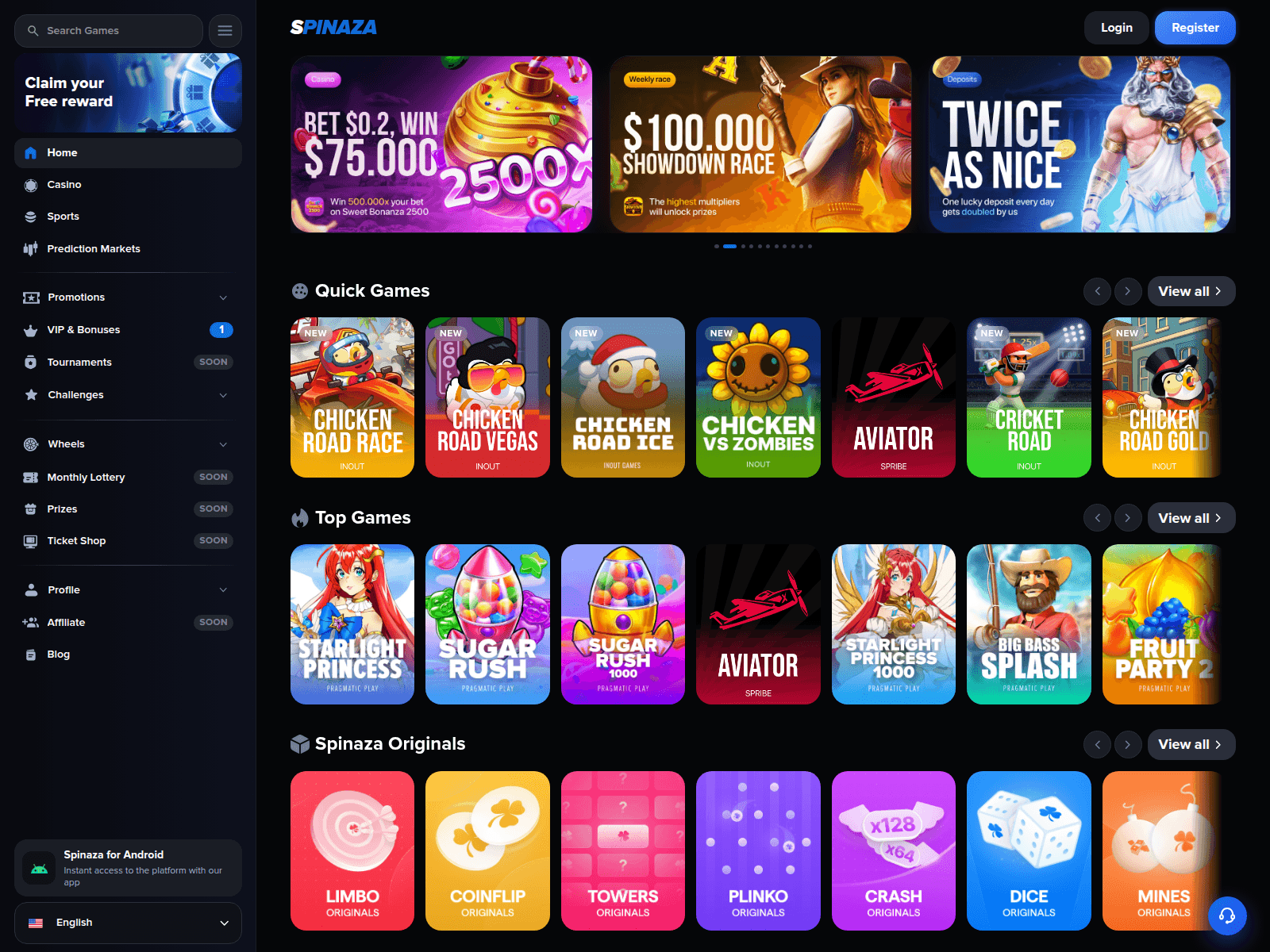 Screenshot of spinaza.top