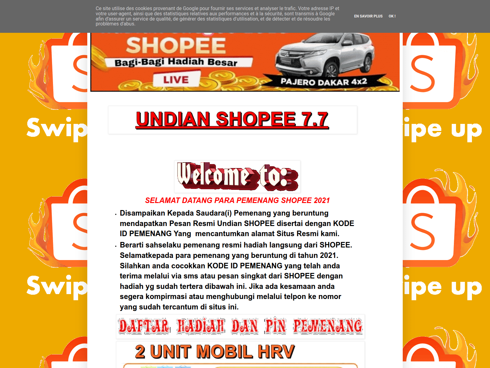Screenshot of pemenangshopee27.blogspot.com