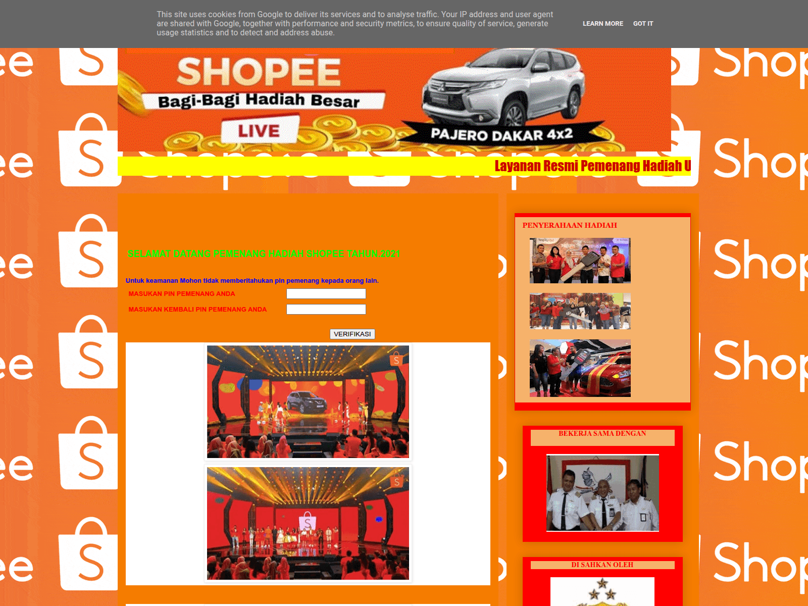 Screenshot of program-shopee13.blogspot.com