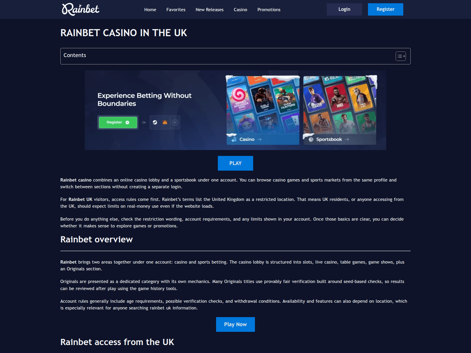Screenshot of rainbet-casino.xyz
