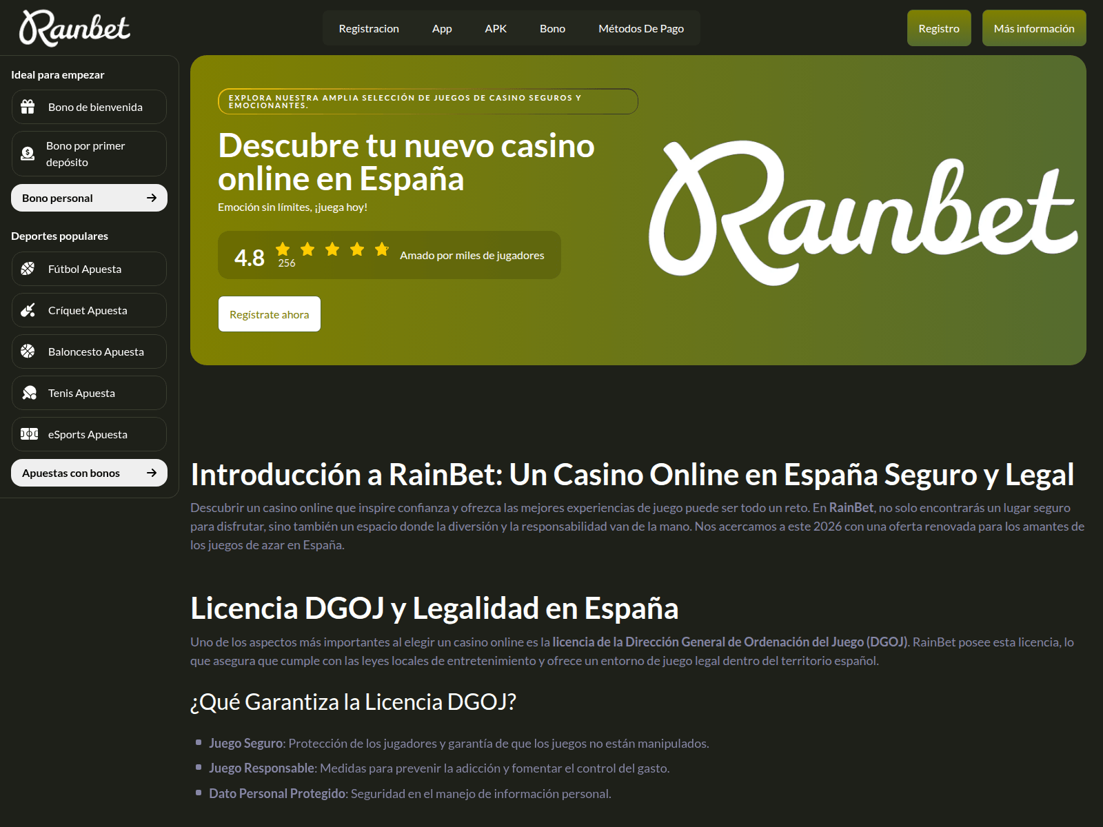Screenshot of rain-bet-online-casino.com