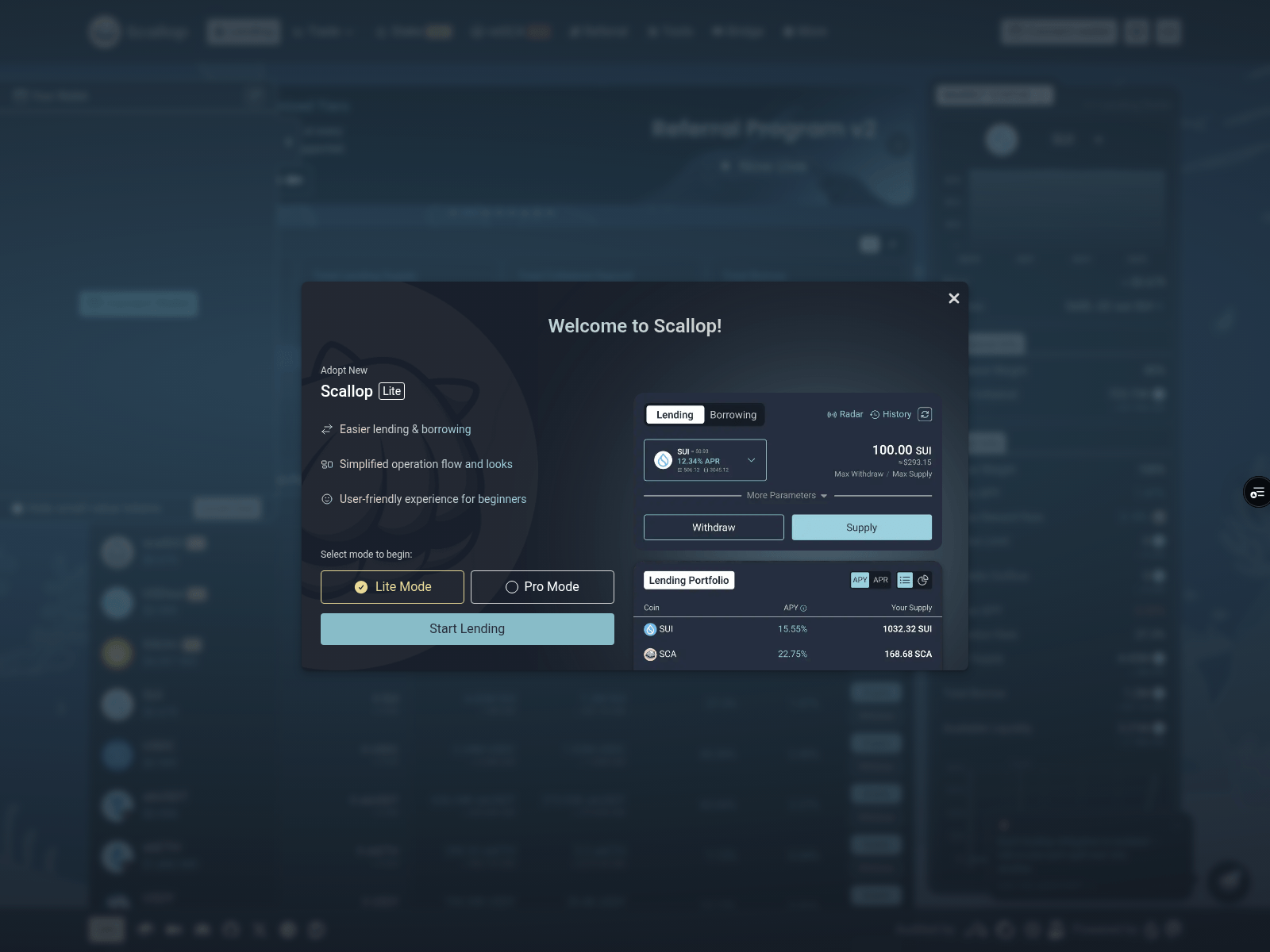 Screenshot von sui-scallop-dapp-pc3cj614z-scallop-team.vercel.app